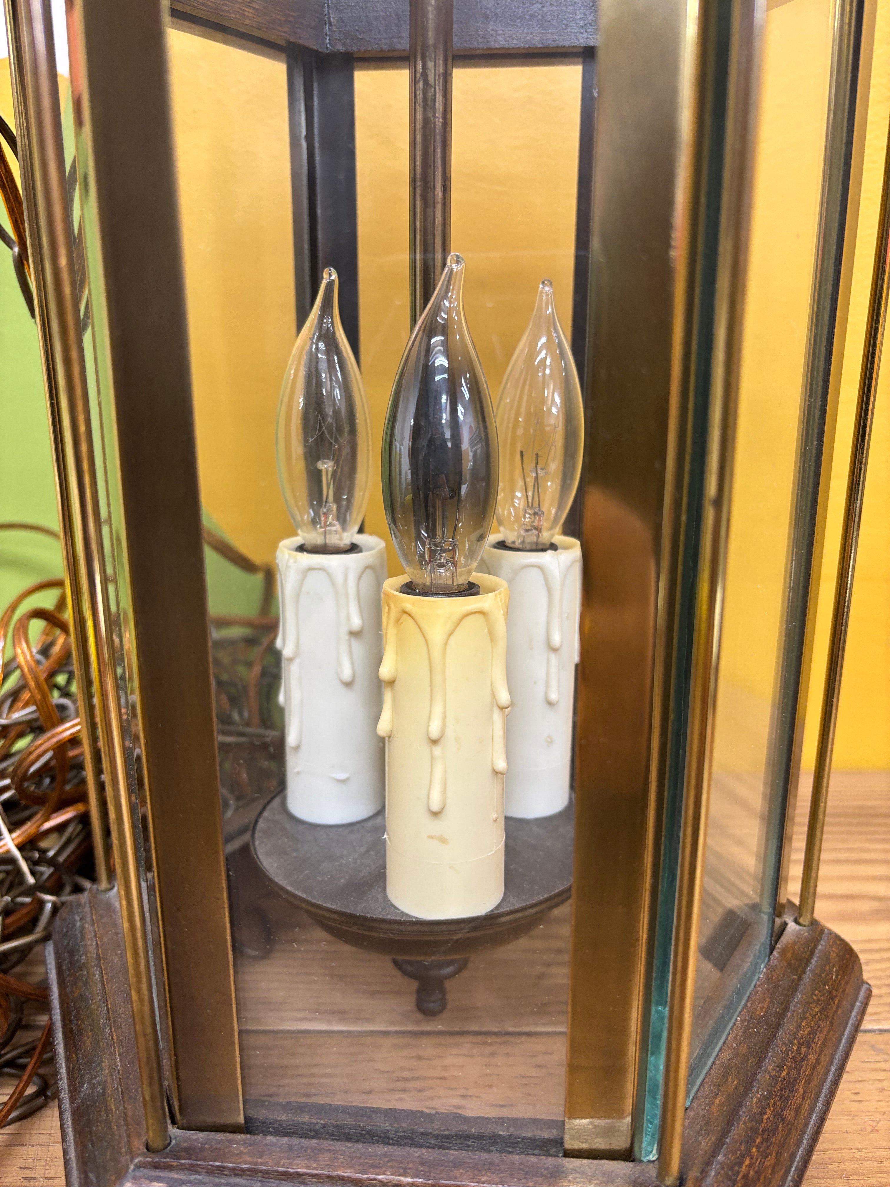 Glass Lantern Style Swag Lamp