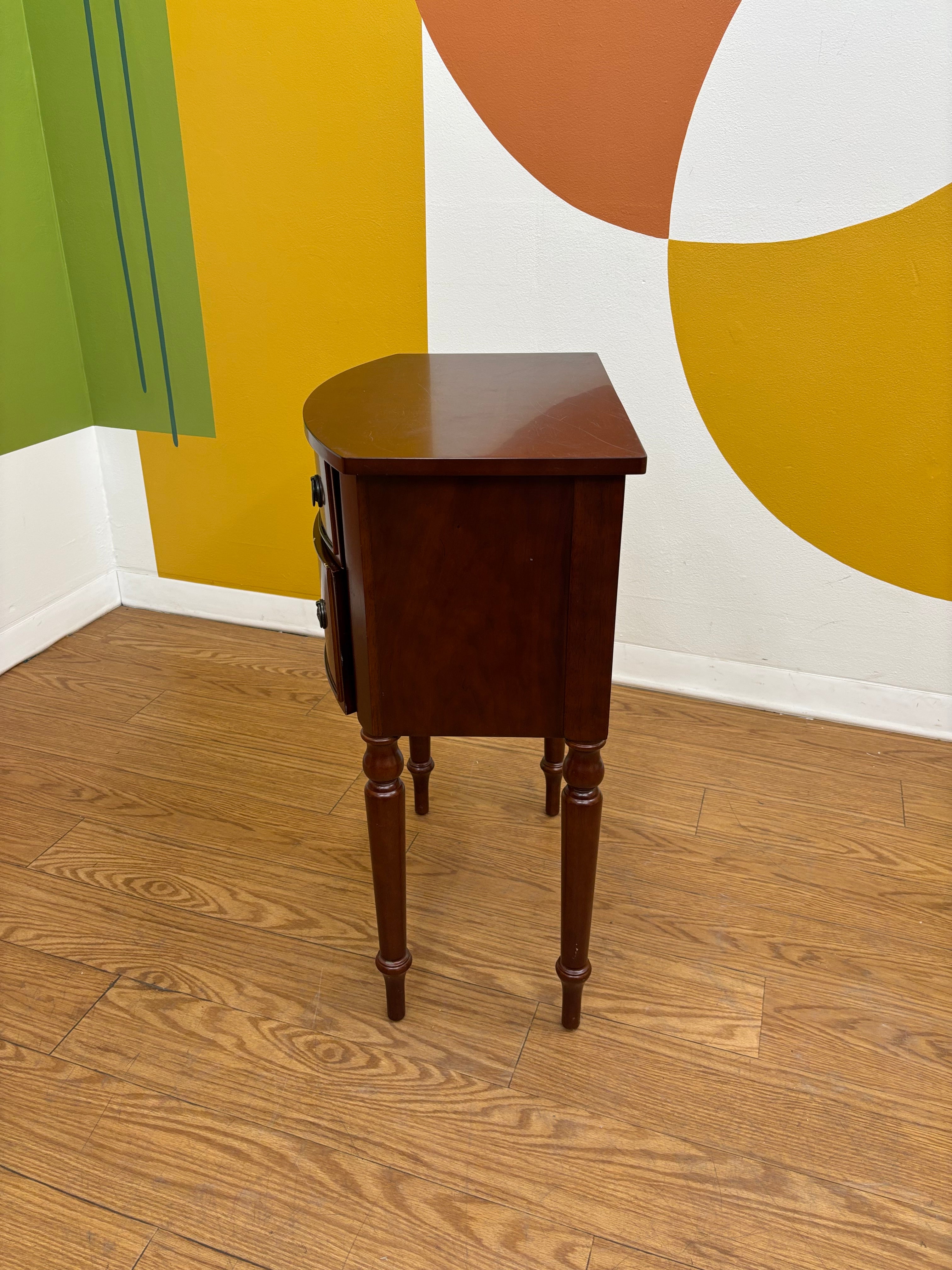 Wood Side Table with Drawers