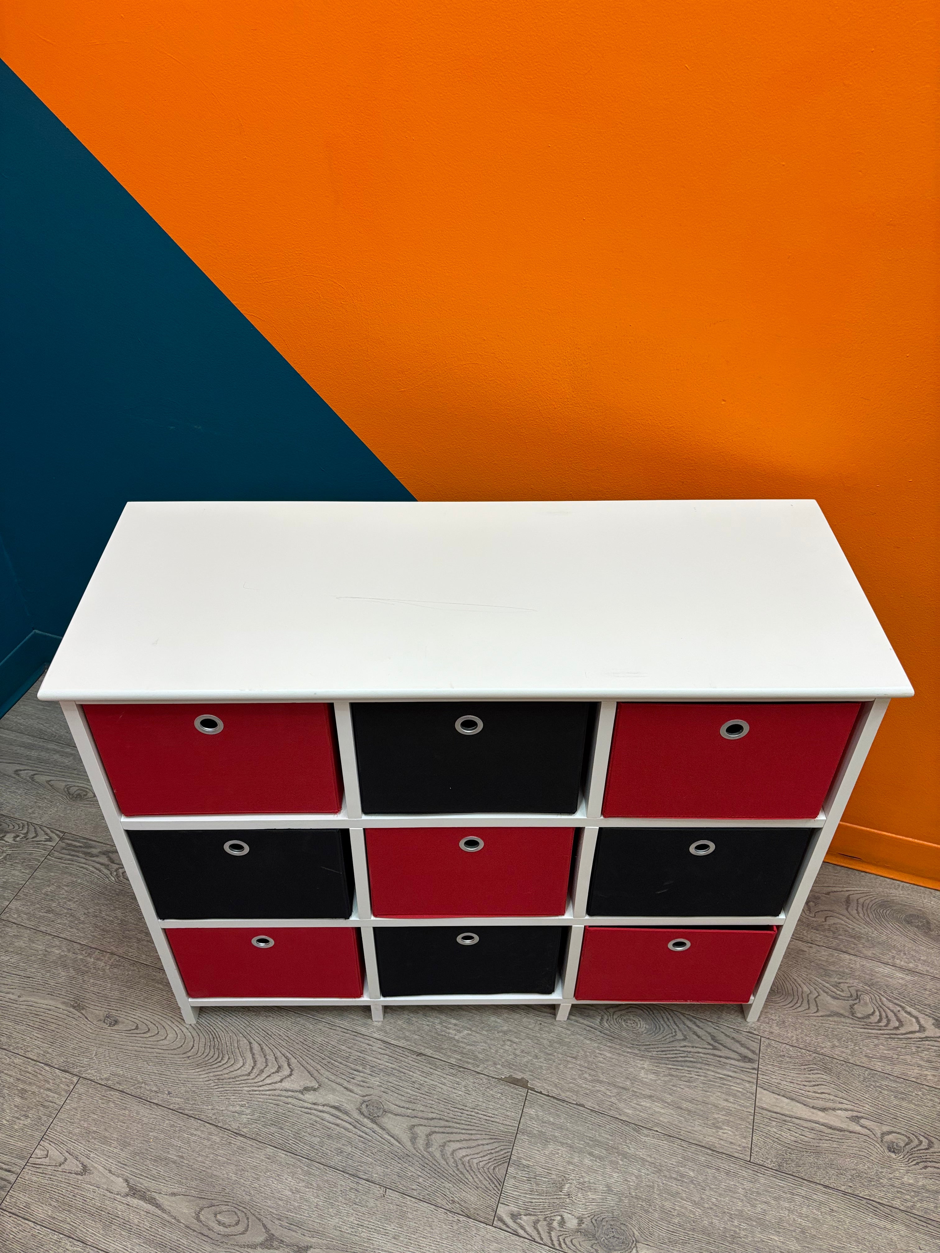 Black & Red Storage Shelves (2 available)