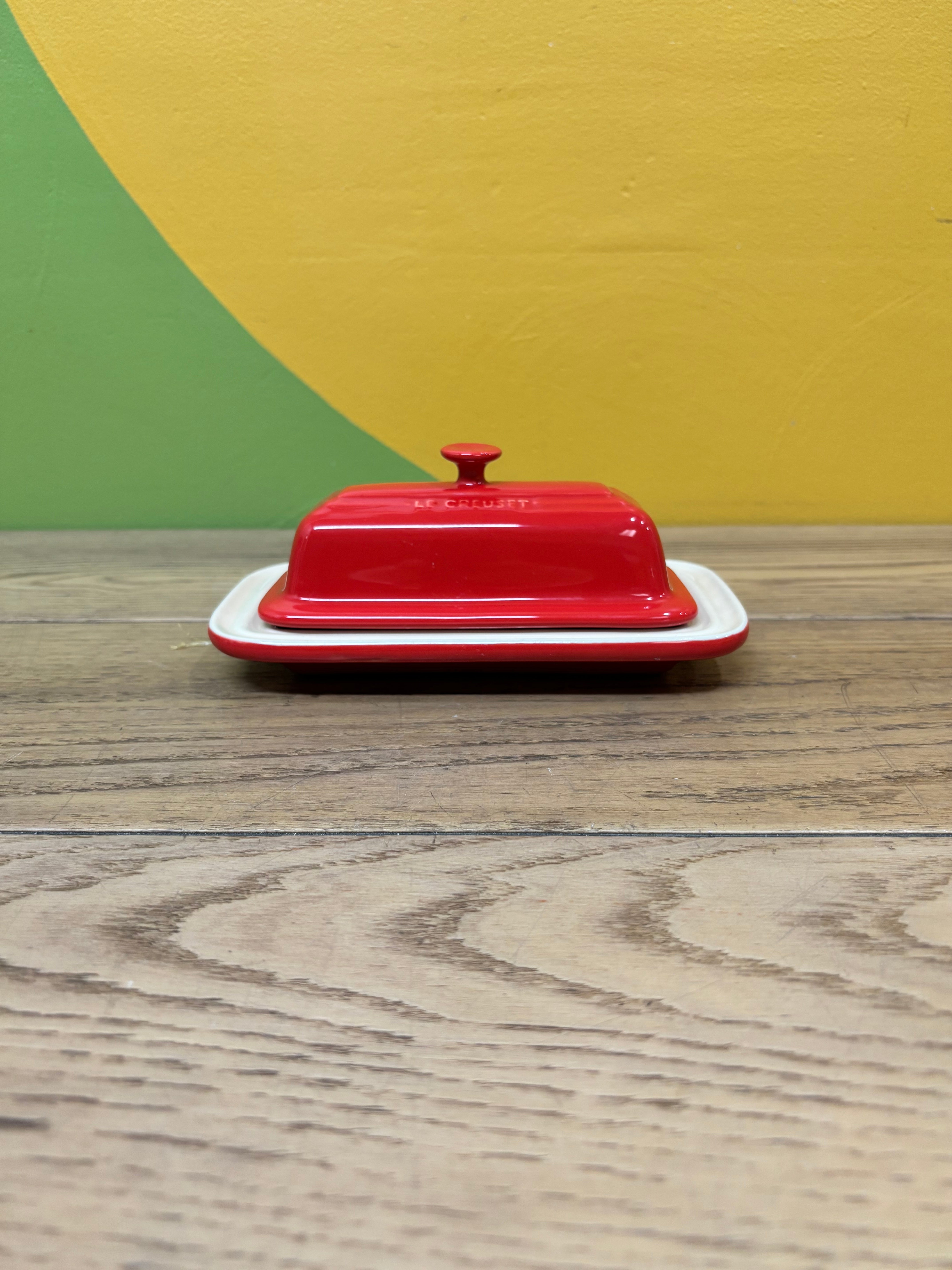Red Le Creuset Butter Dish