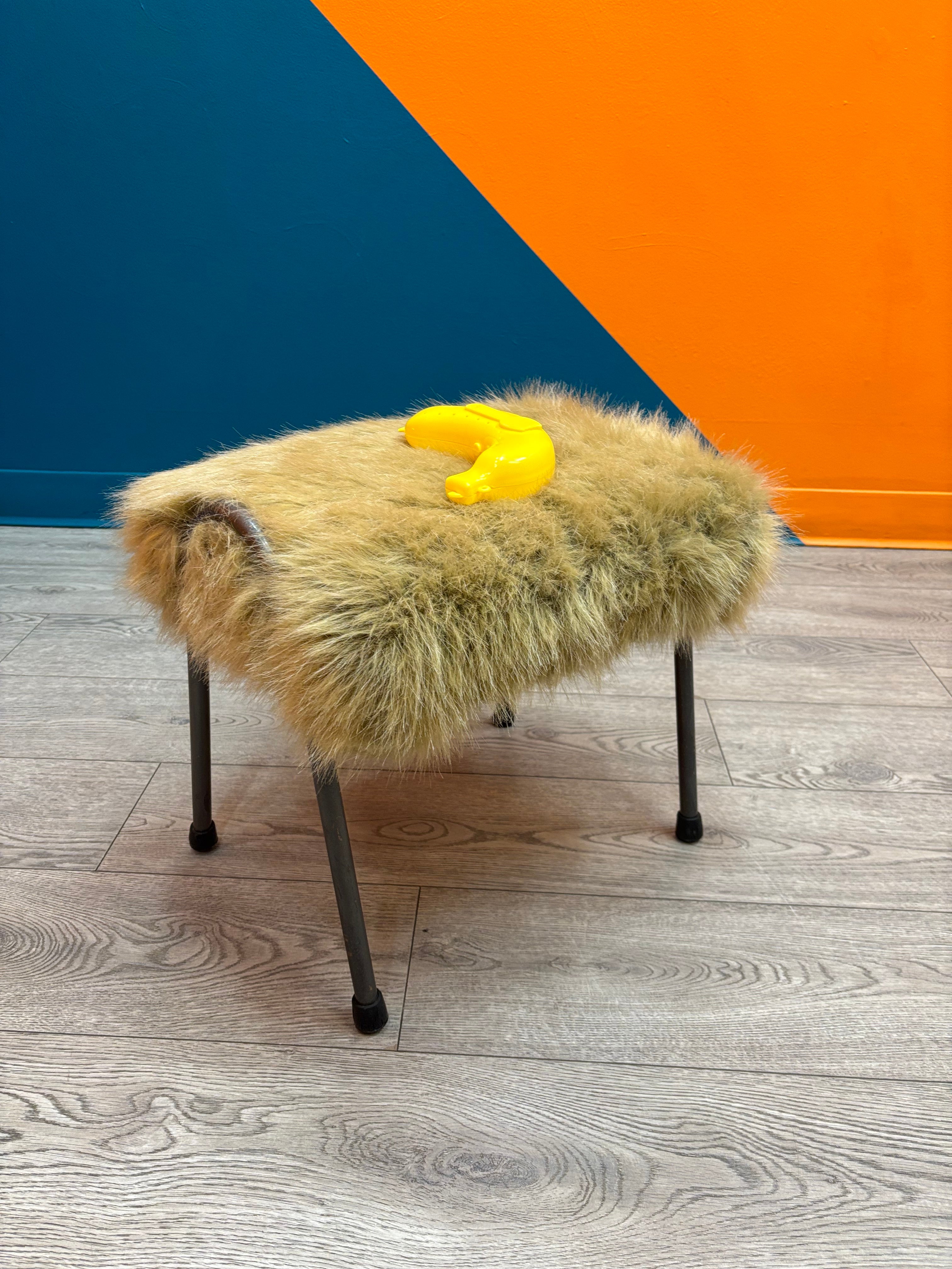 Furry Square Stool