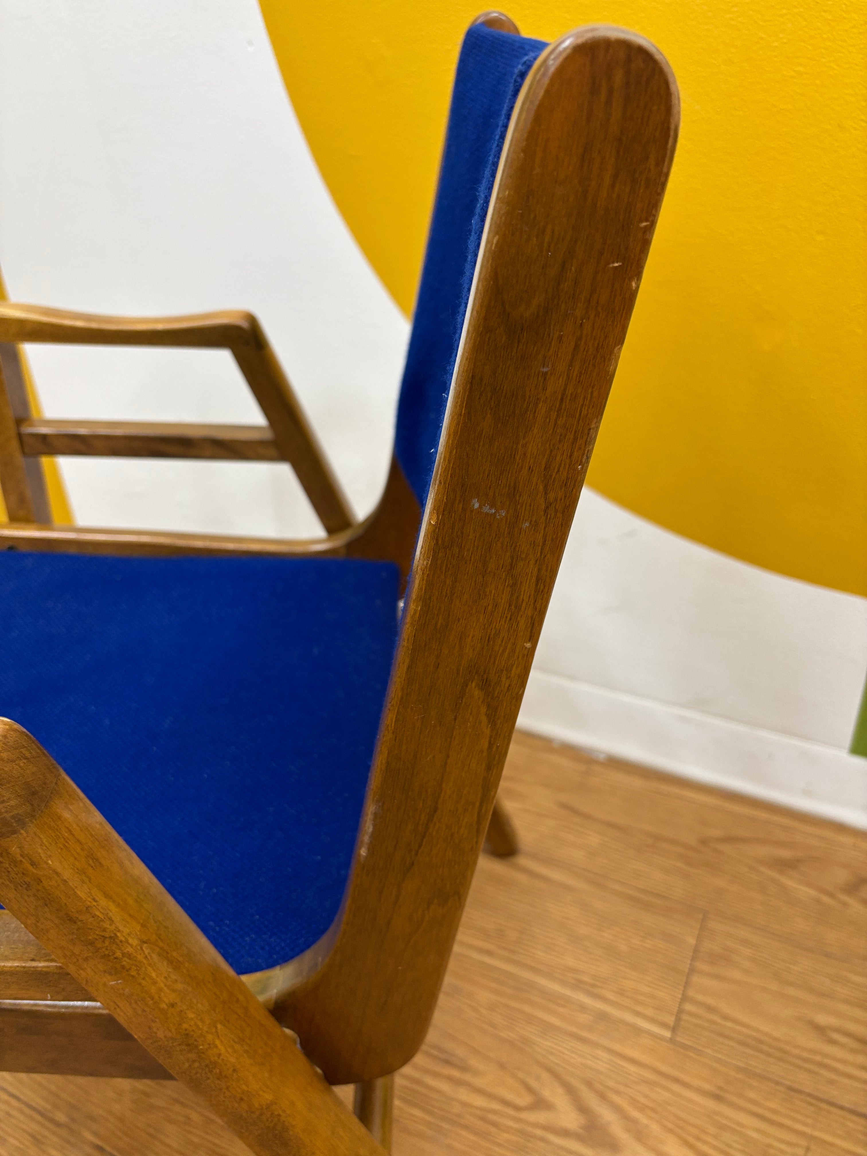 Cobalt Blue Wood Chair