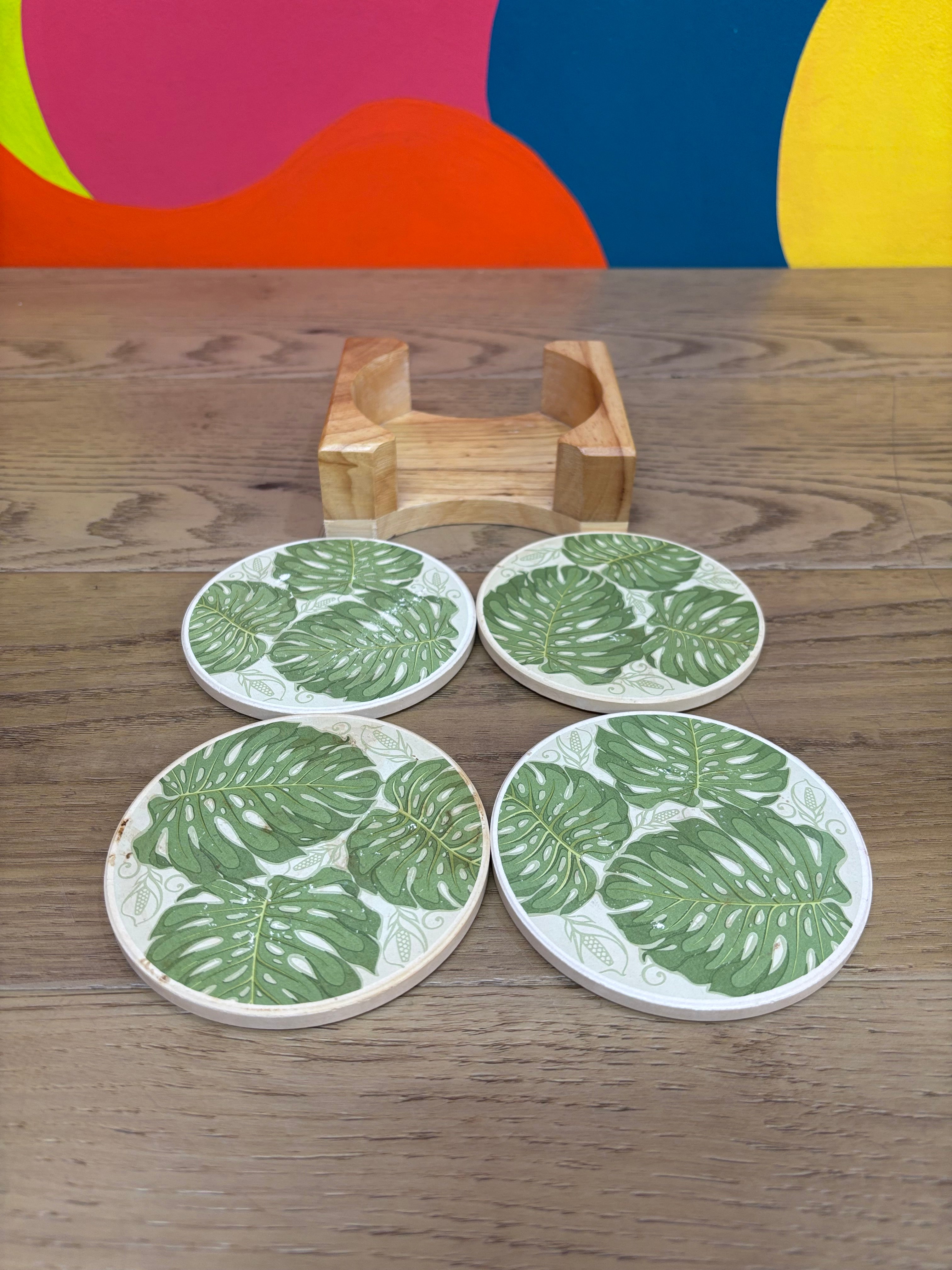 (4) Plant Coasters