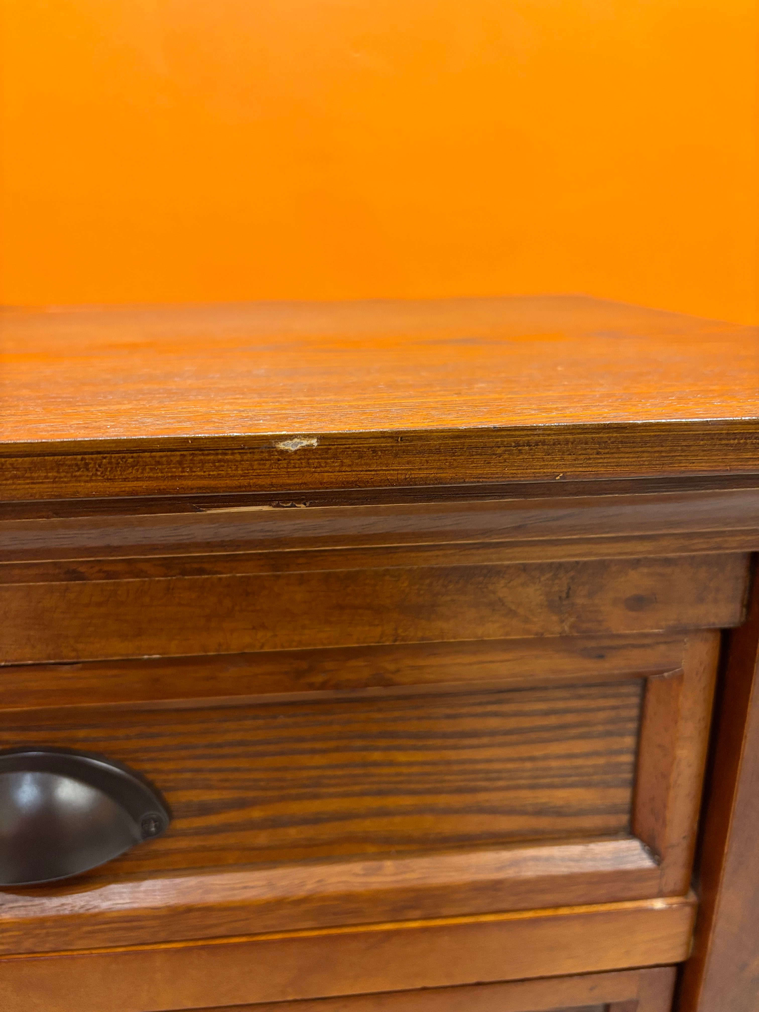 Wood Side Table with Drawers
