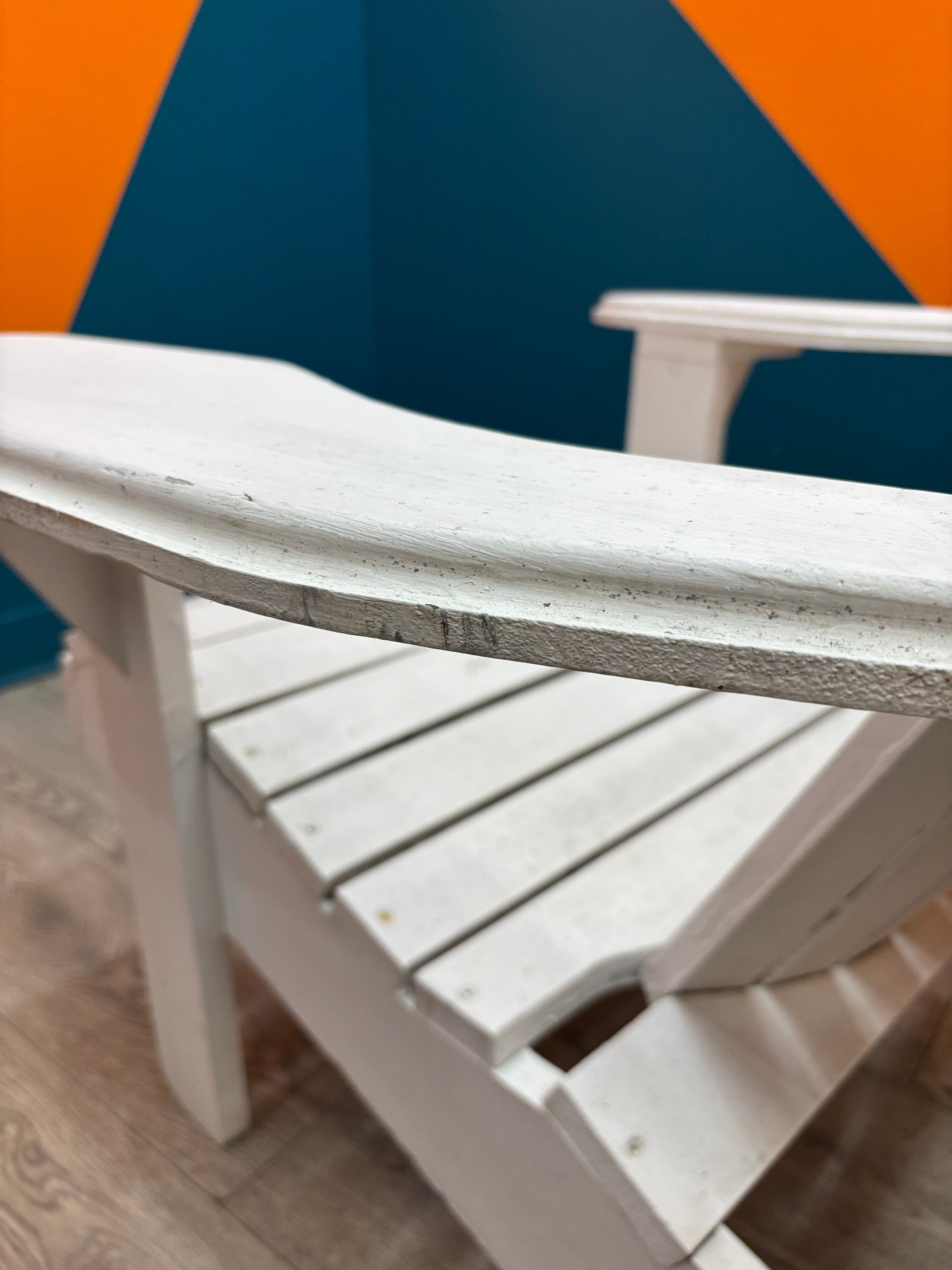 White Wood Adirondack Lounge Chair #2