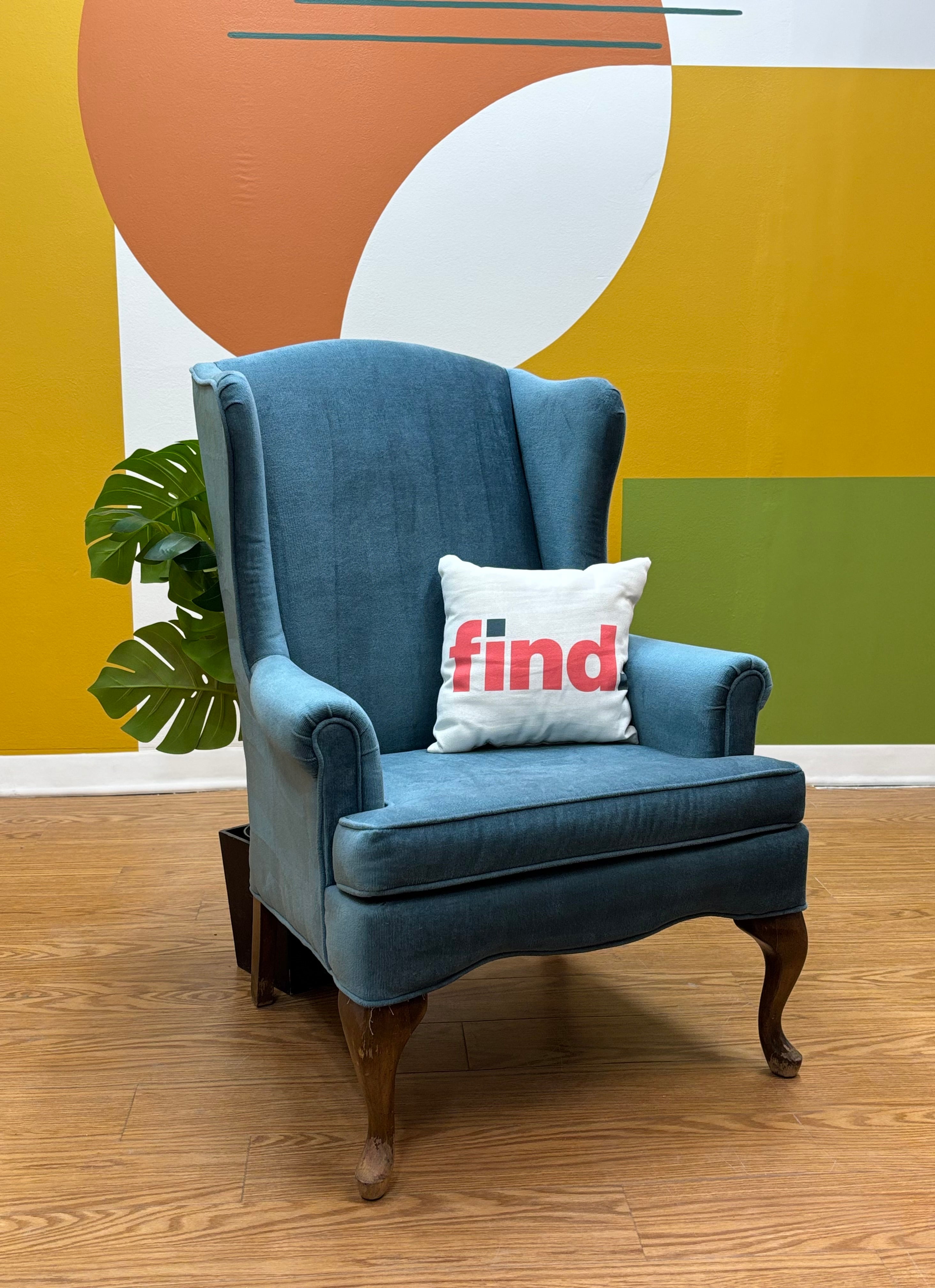 Blue Wingback Chair