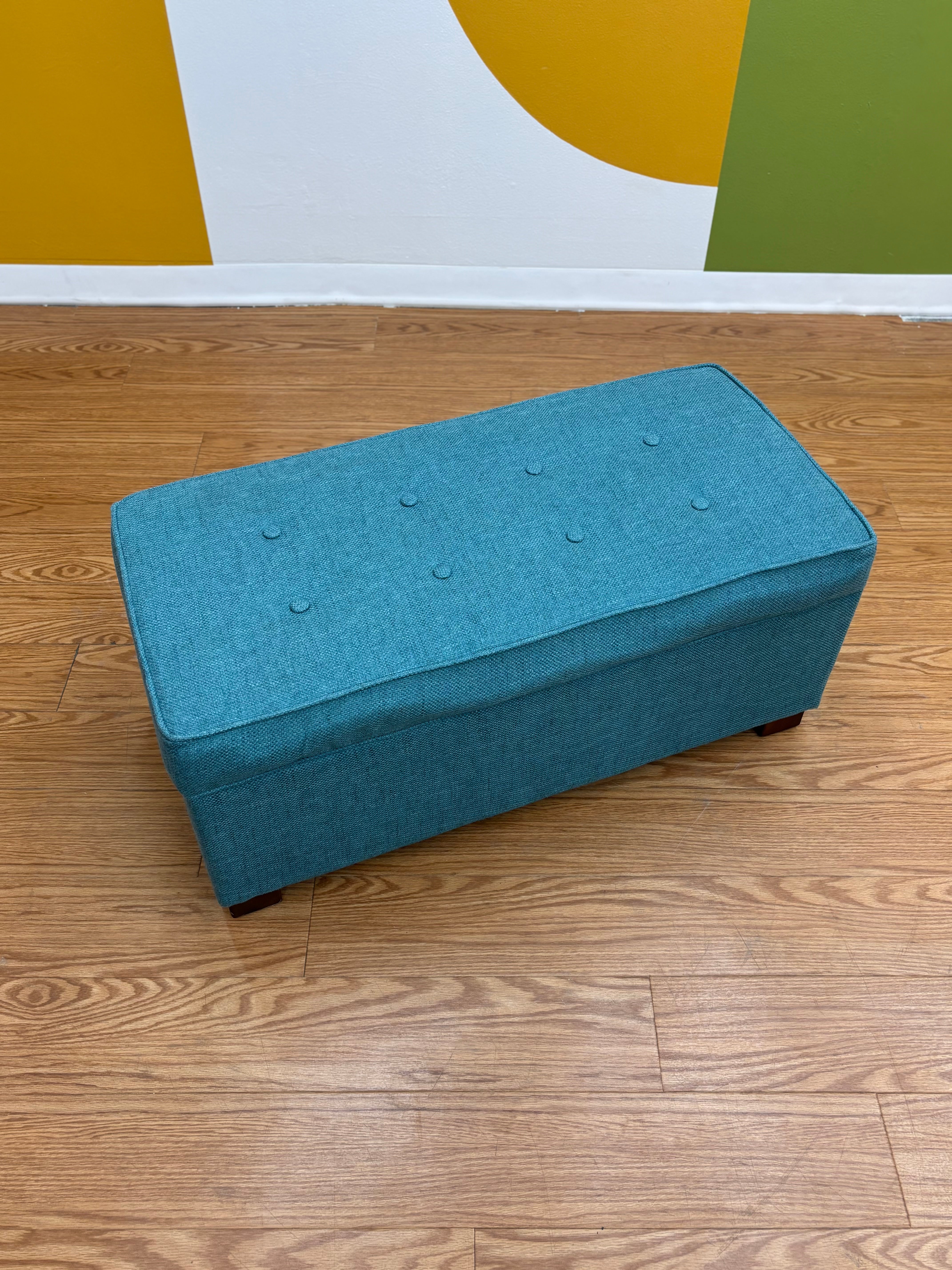 Blue Storage Ottoman