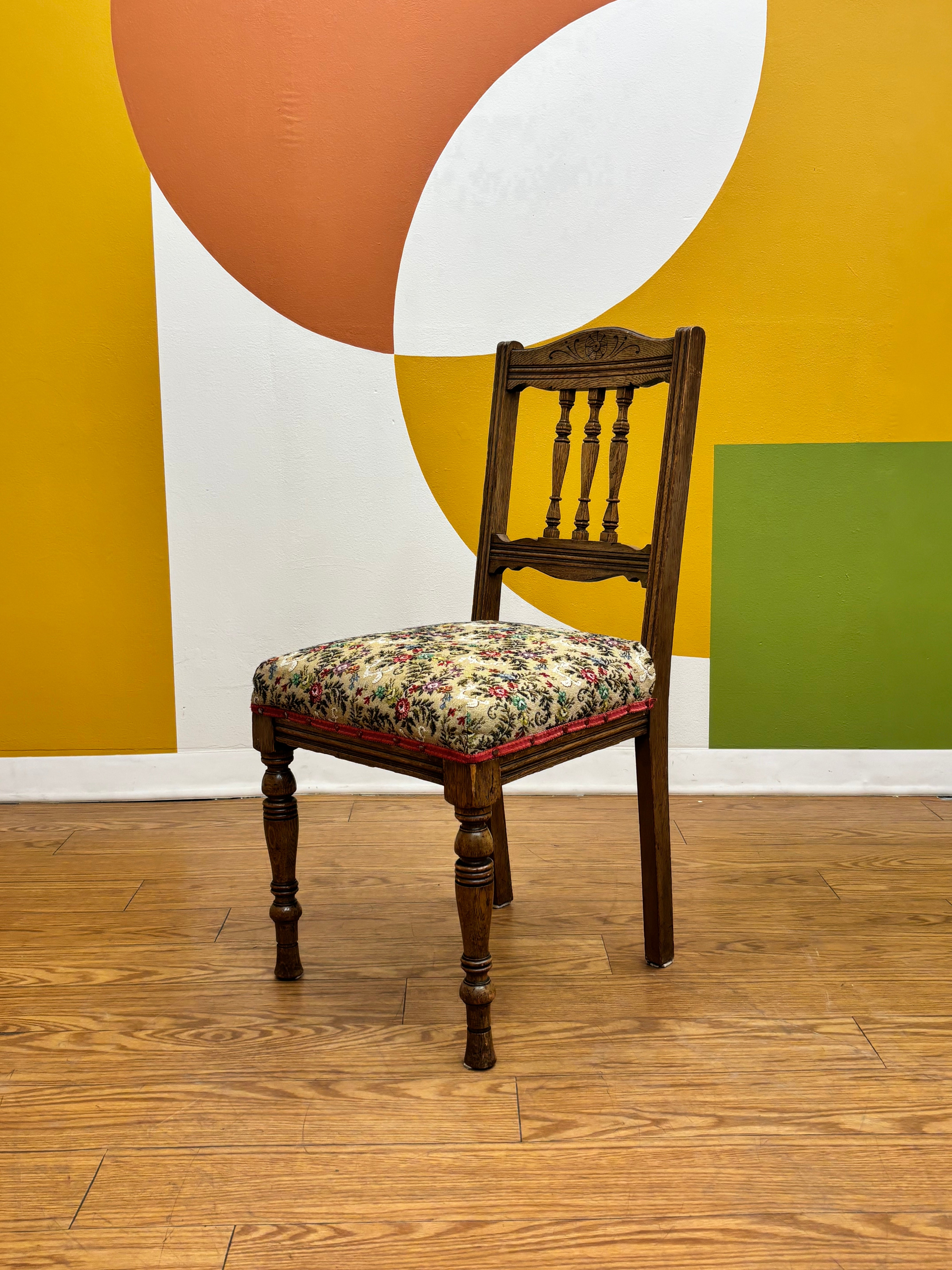 Wood Floral Dining Chair (4)