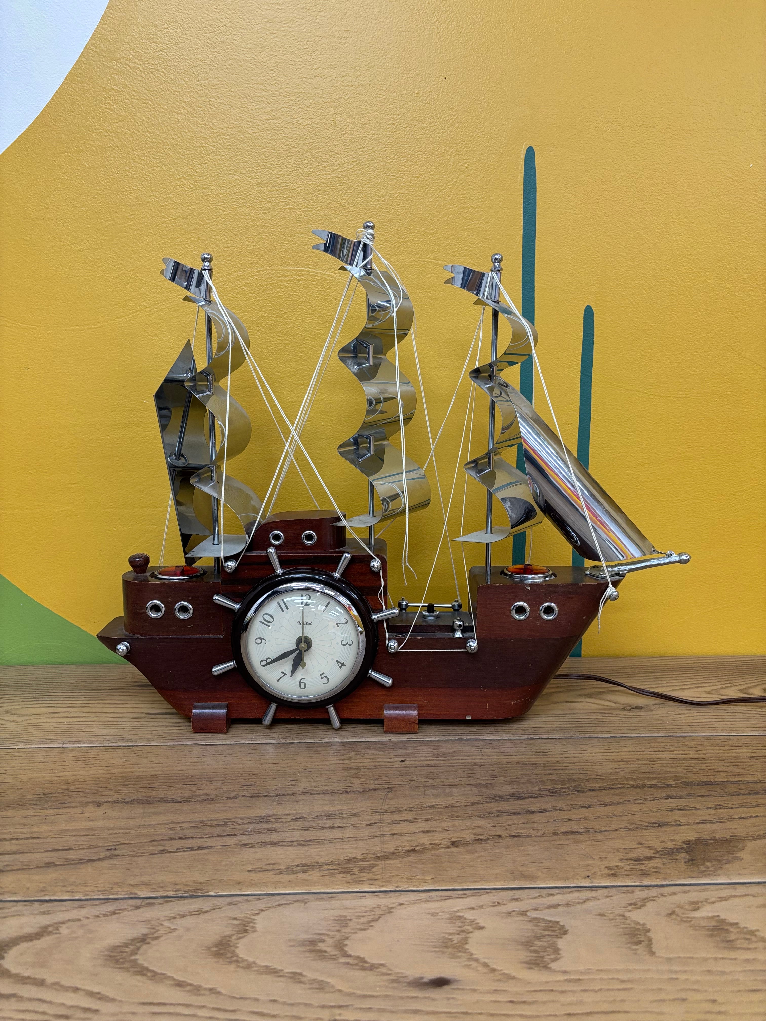 Electric Boat Mantel Clock