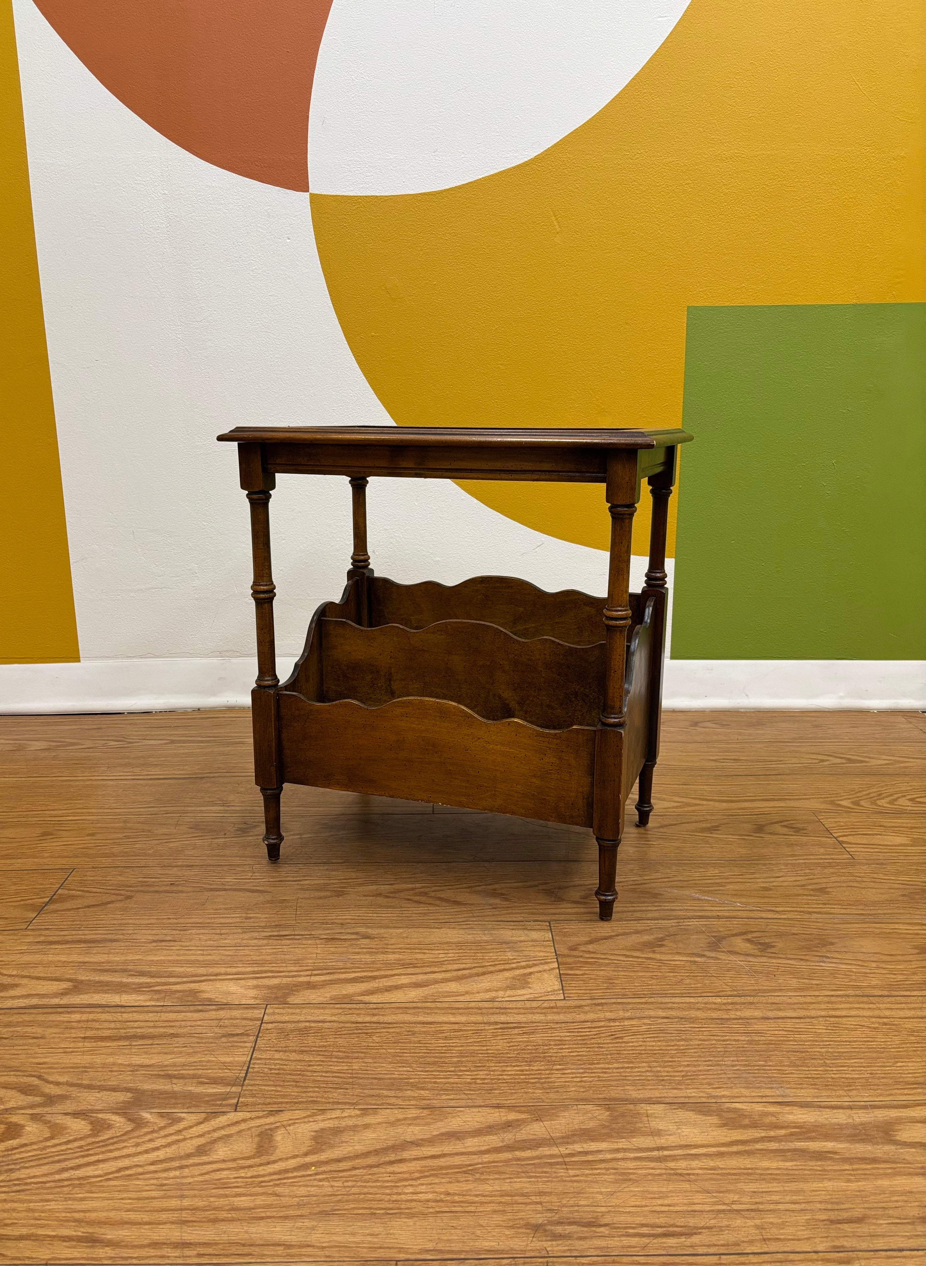 Wood Side Table with Bottom Storage