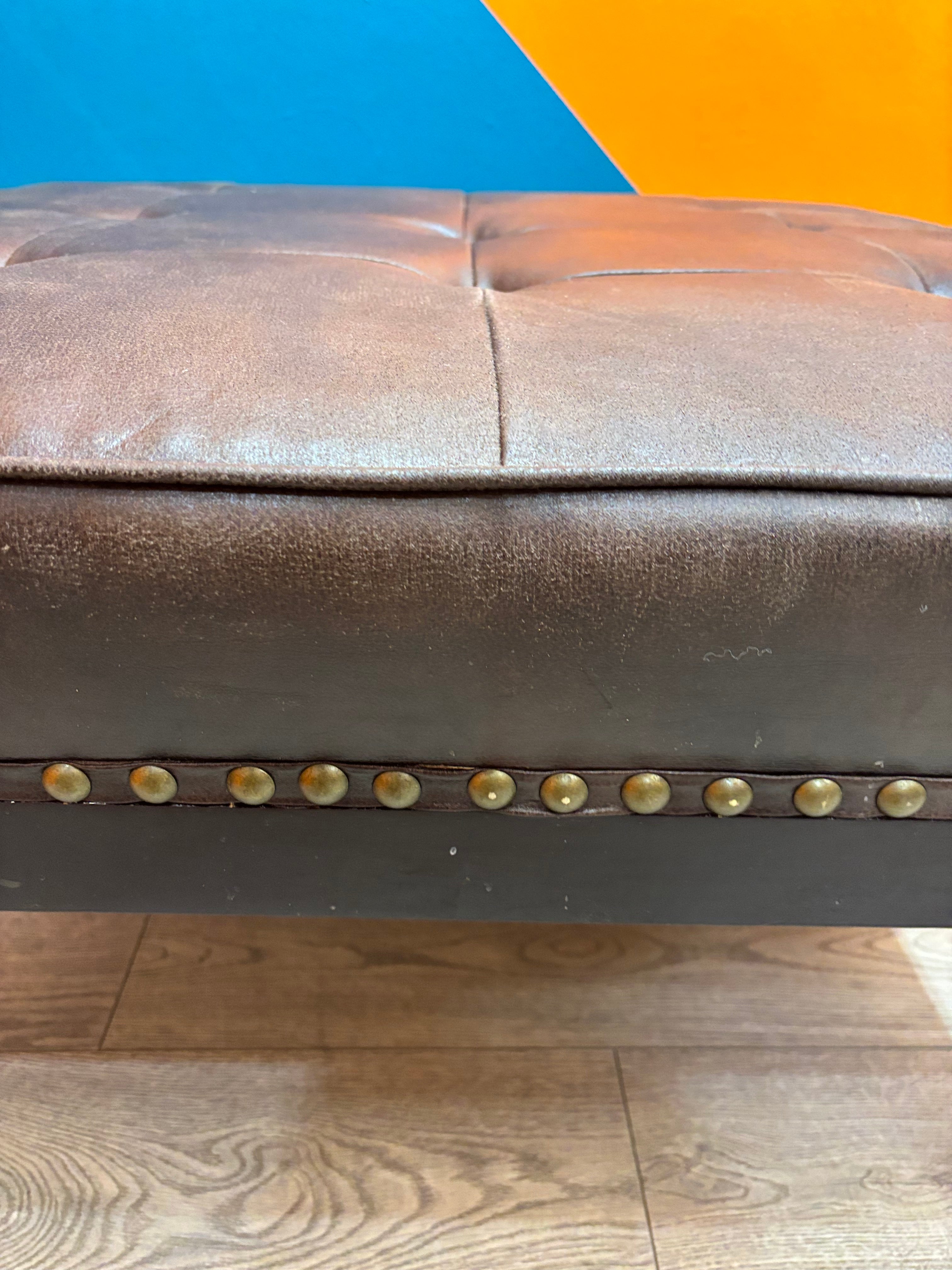 Large Pleather Ottoman