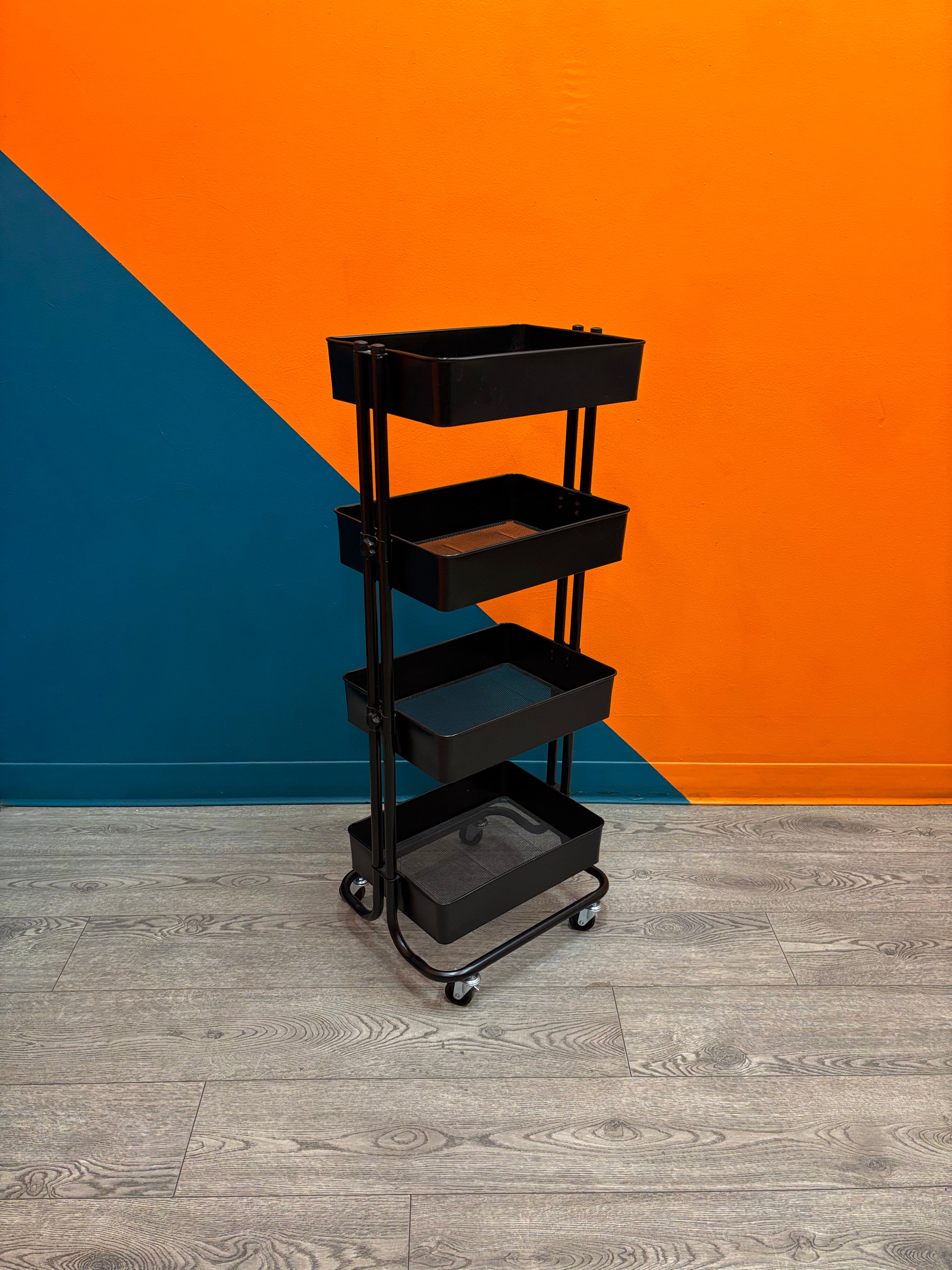 Black 3 Tier Rolling Cart (2 available)