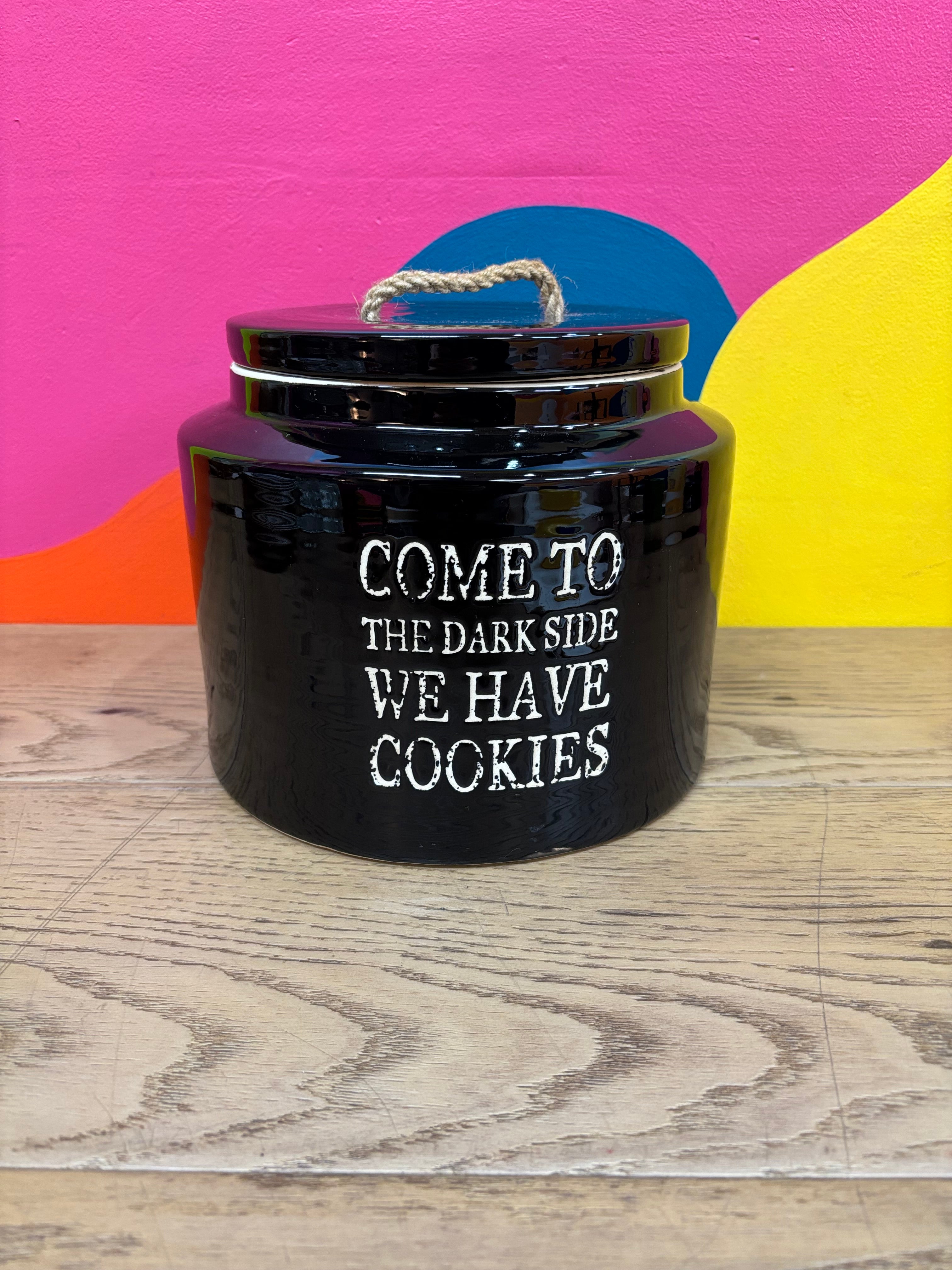 Black Ceramic Cookie Jar