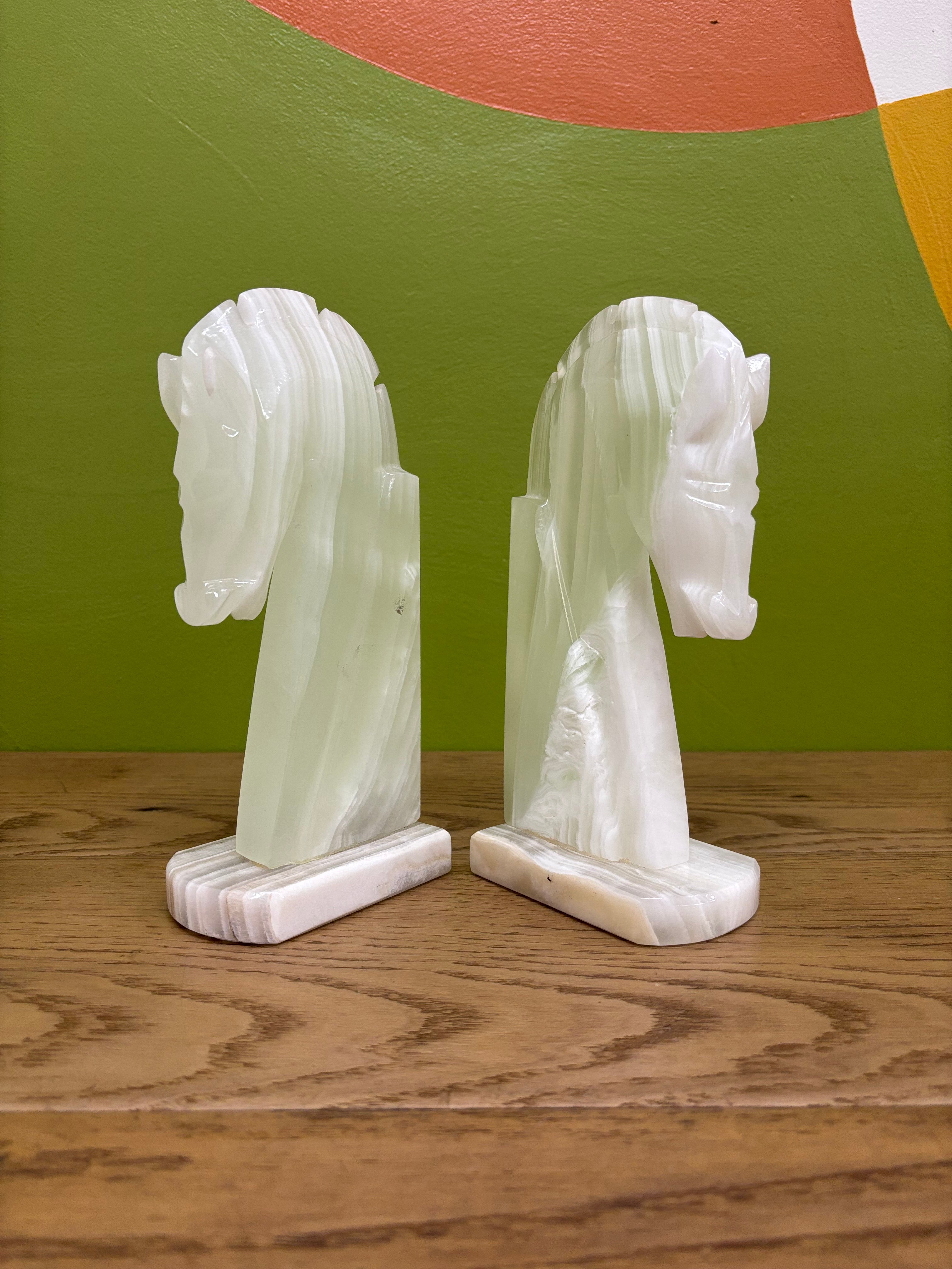 Onyx Horse Head Bookends