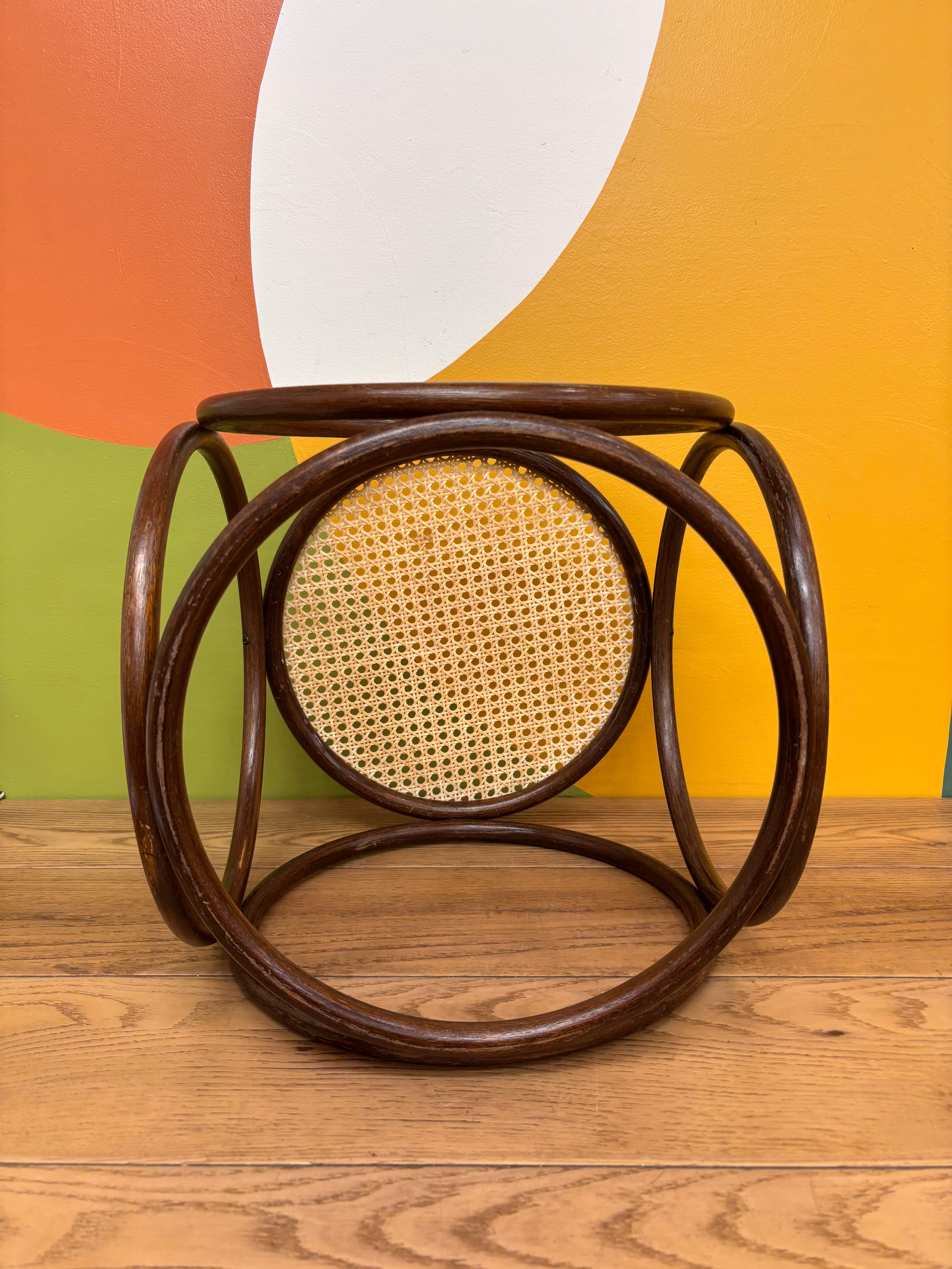 Thonet Style Bentwood Cane Stool