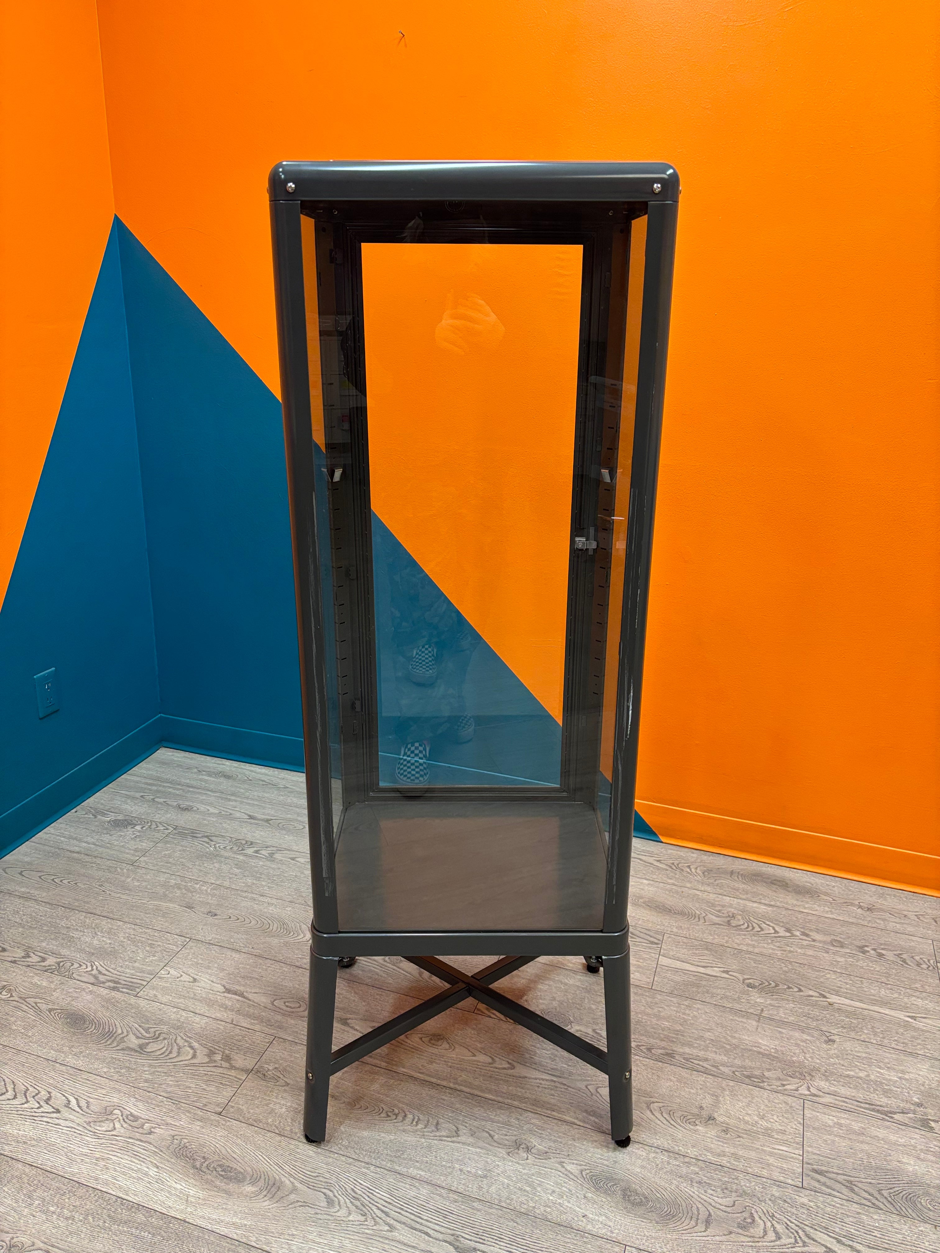 Charcoal Glass Door Cabinet with Key (FABRIKOR) - Ikea