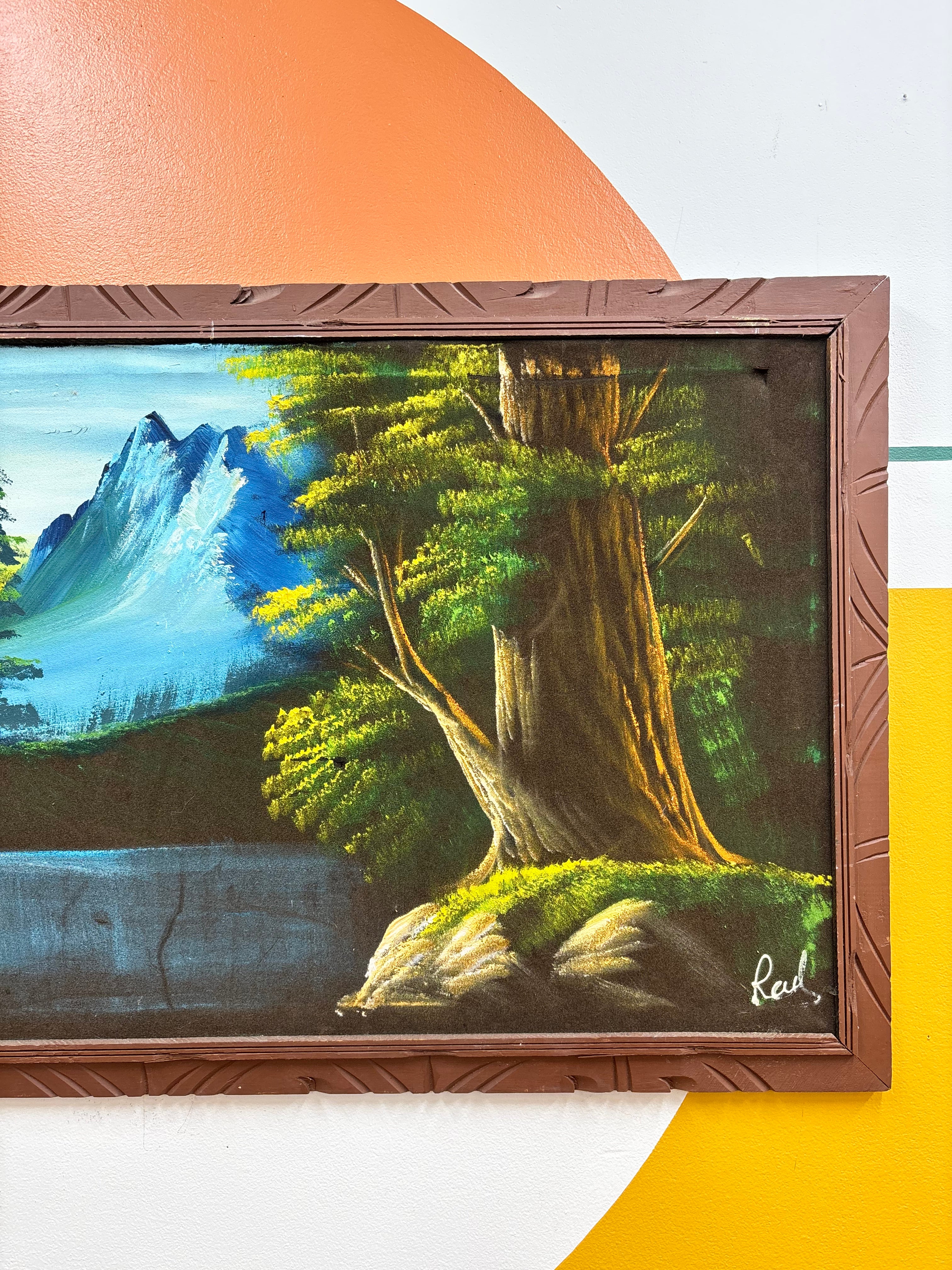 Large Framed Velvet Painting