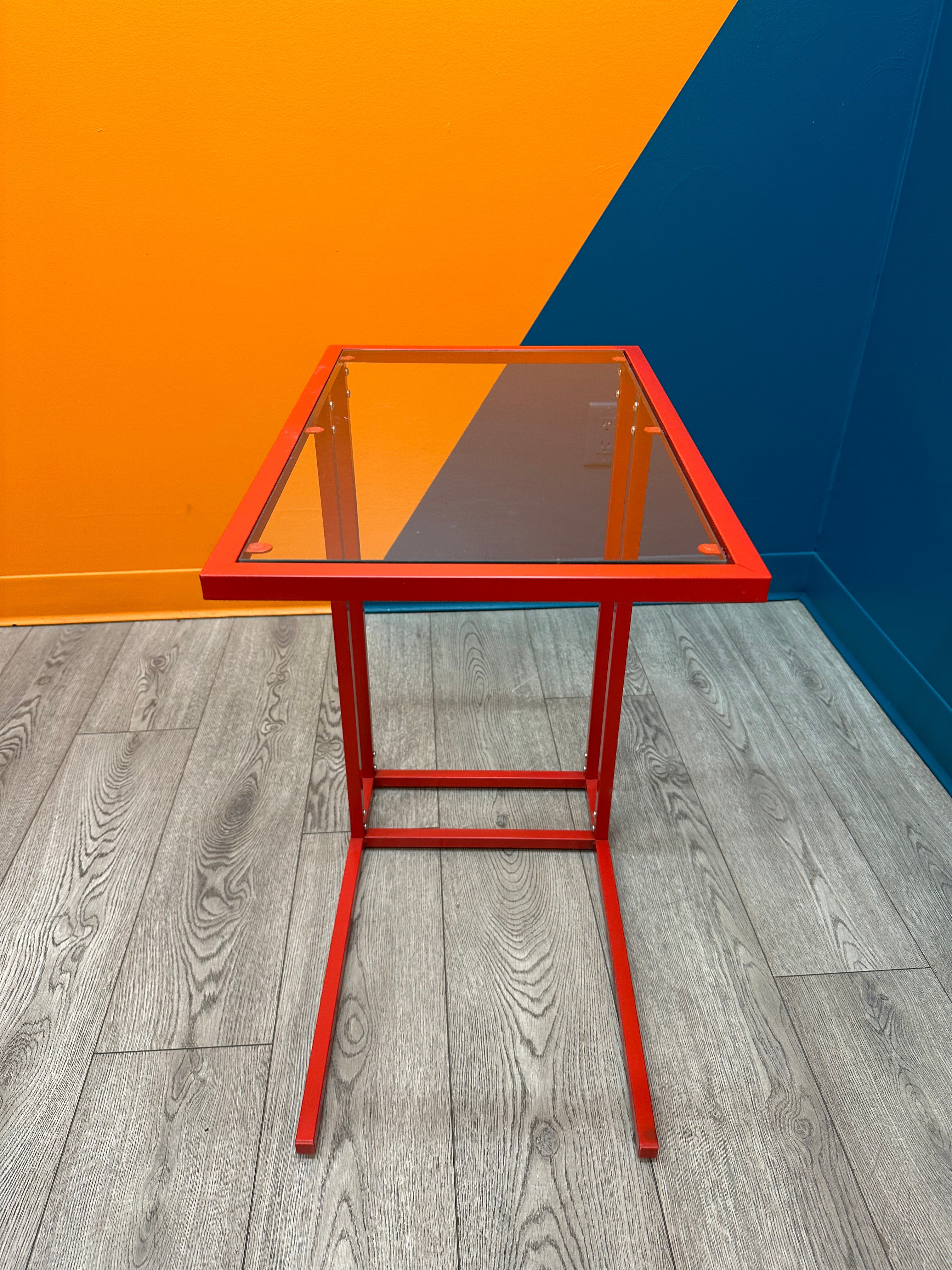 Red Glass Side Table