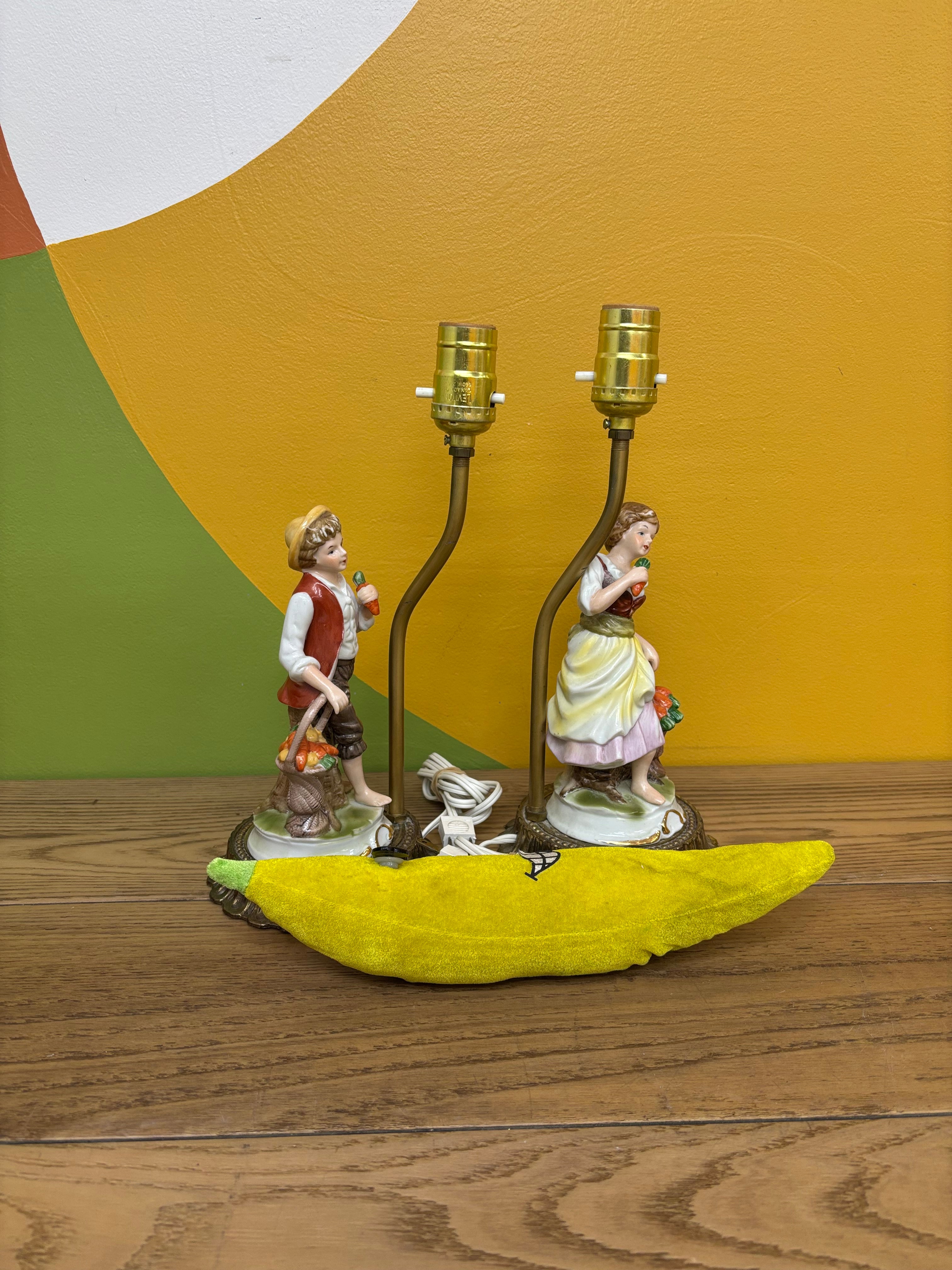Ceramic Boy & Girl Lamps