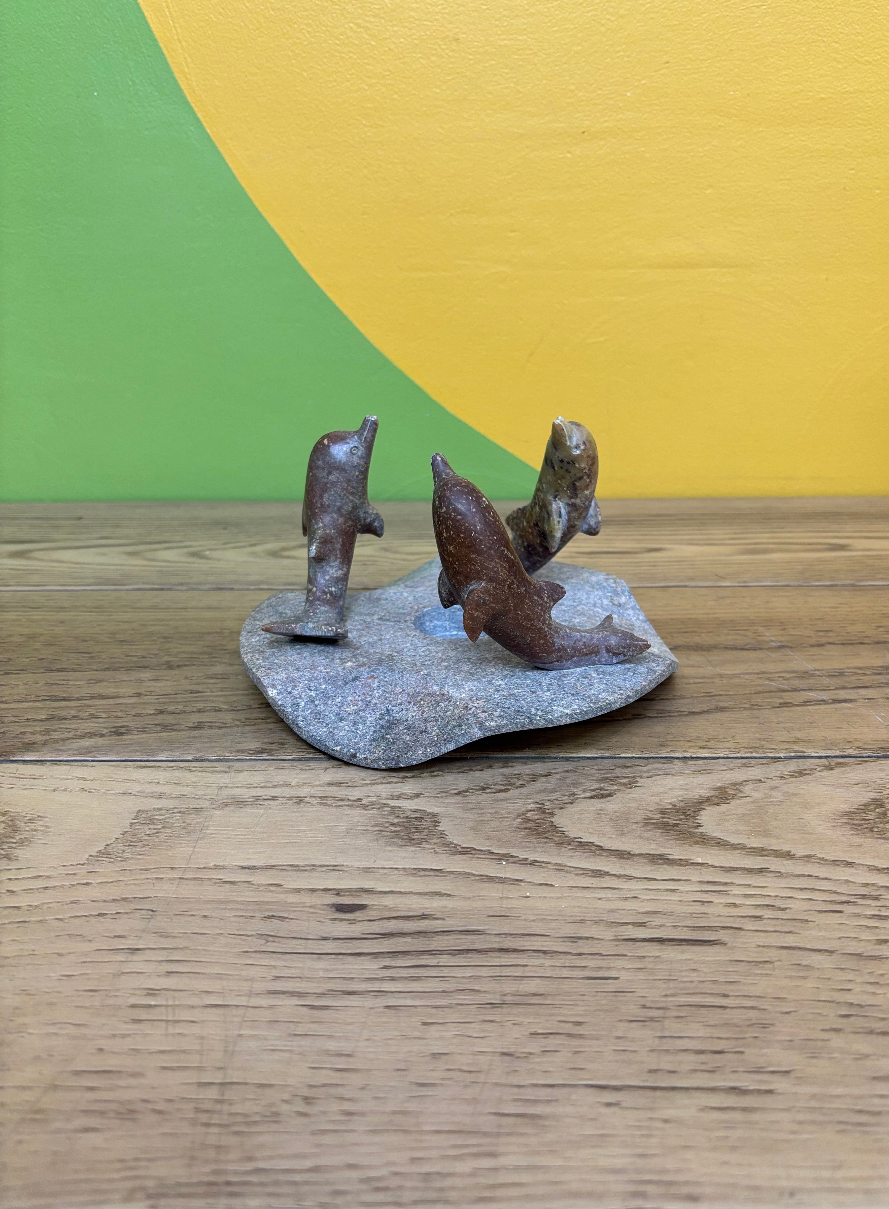 Onyx Dolphin Candle Holder