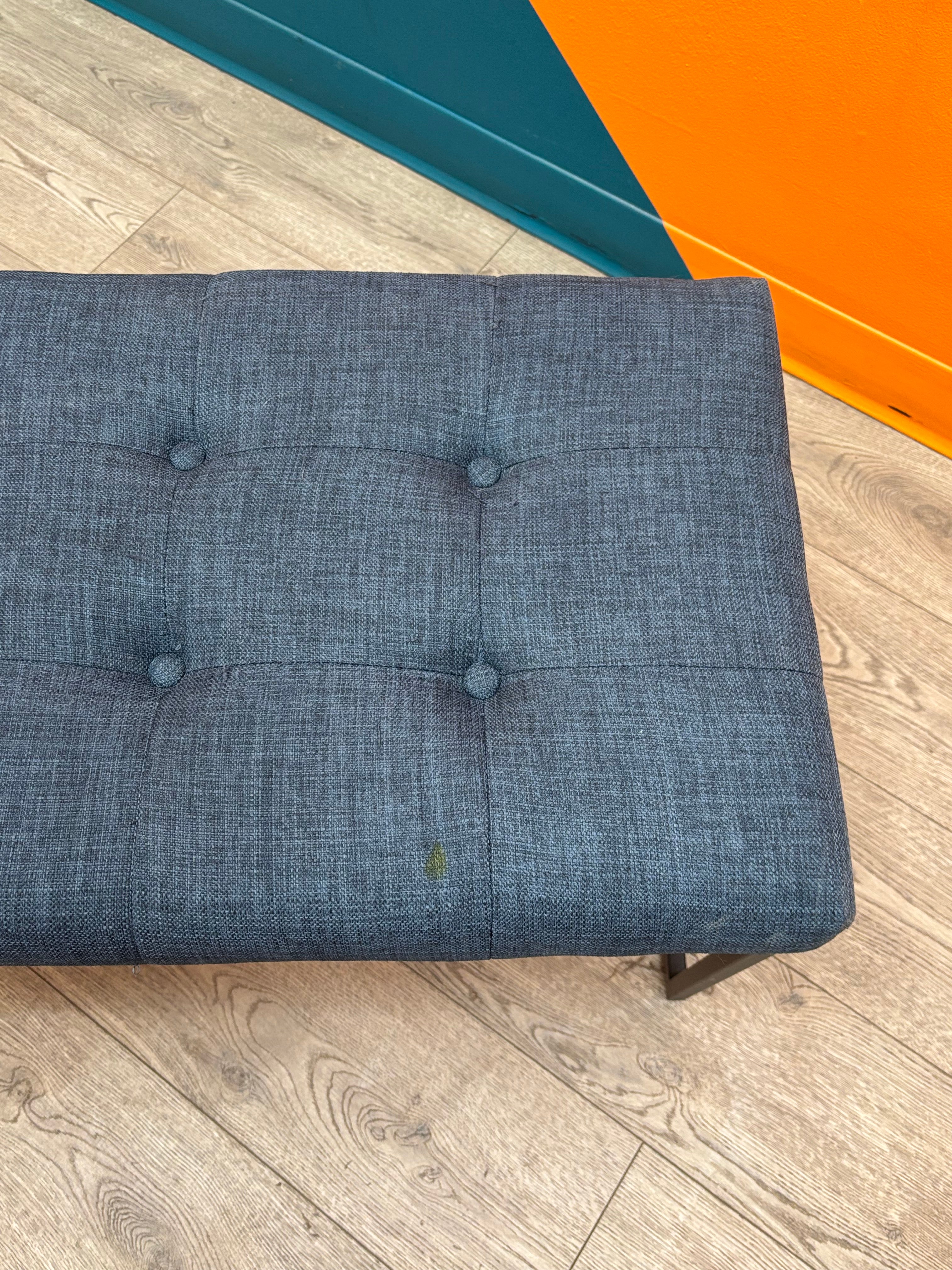 Blue Fabric Bench