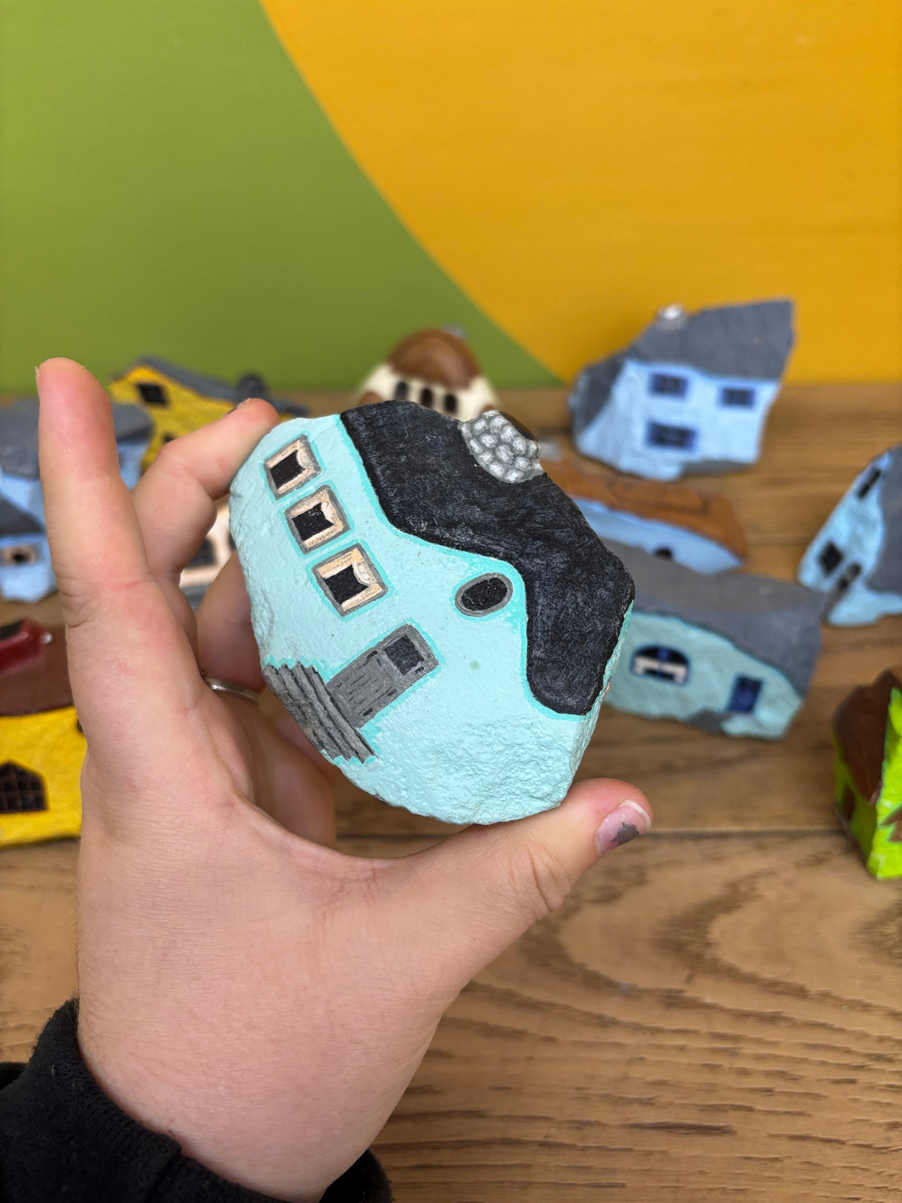 Bundle of Hand Painted Rock Houses