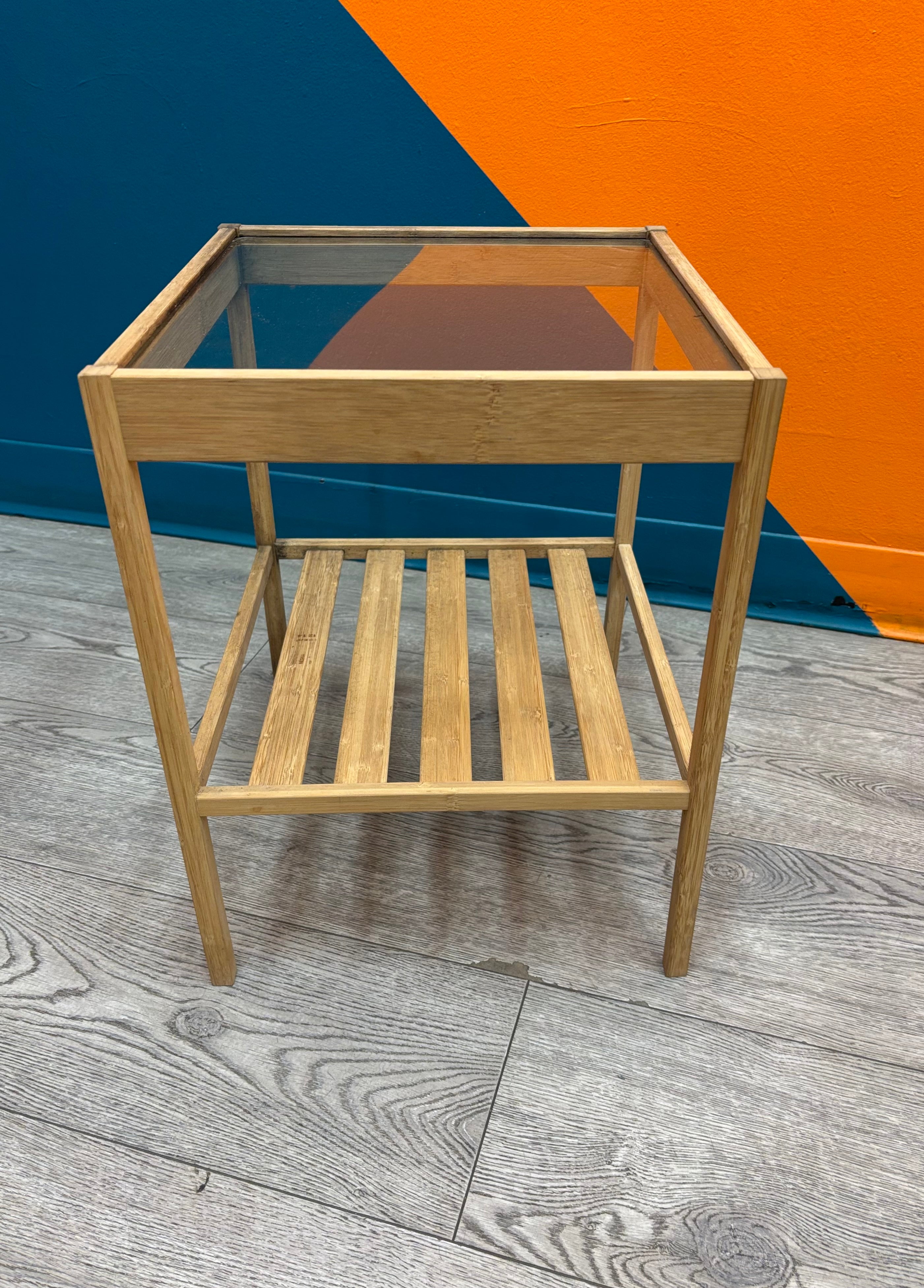 Wood & Glass Nightstand