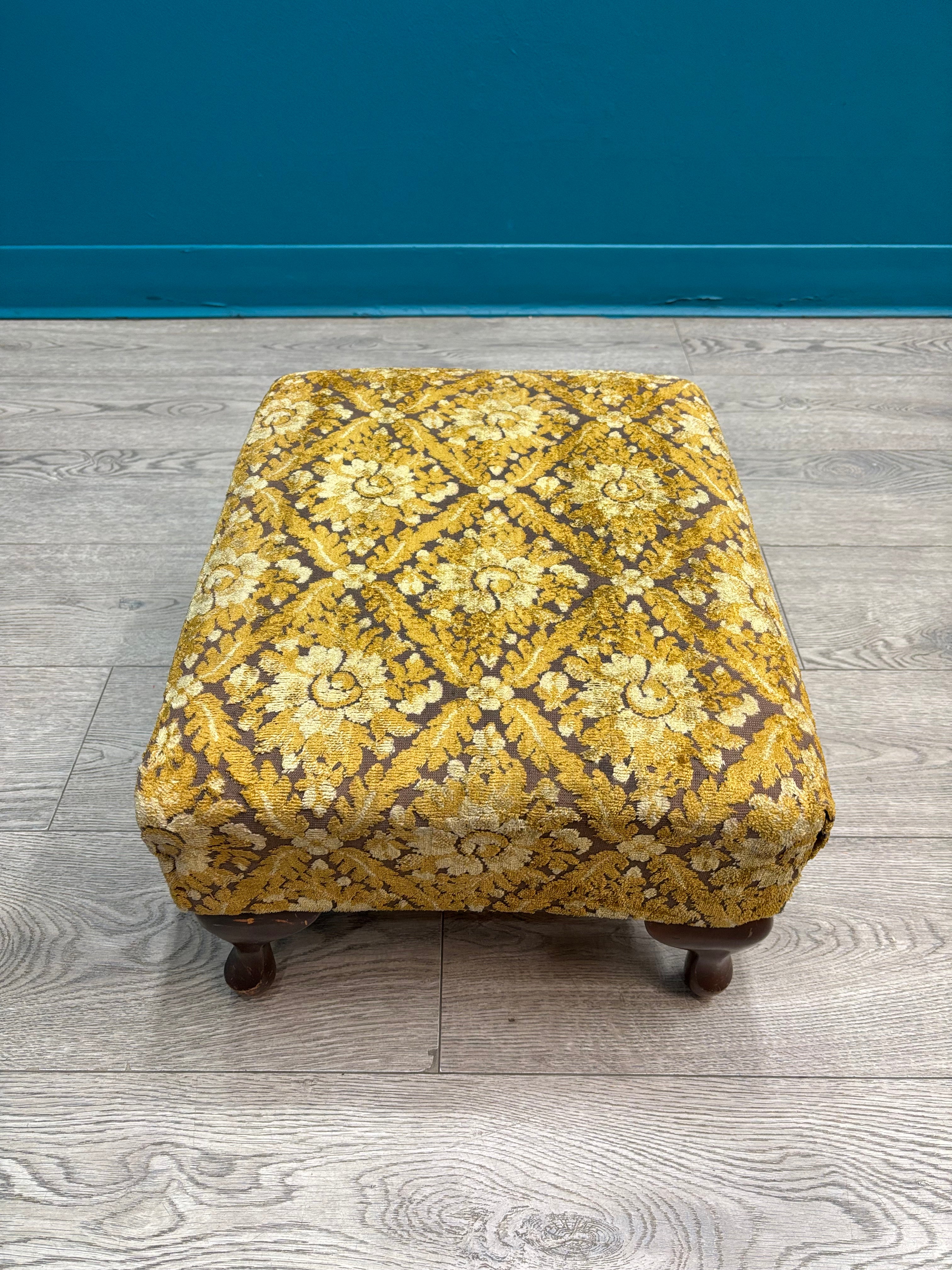 Small Yellow Floral Stool