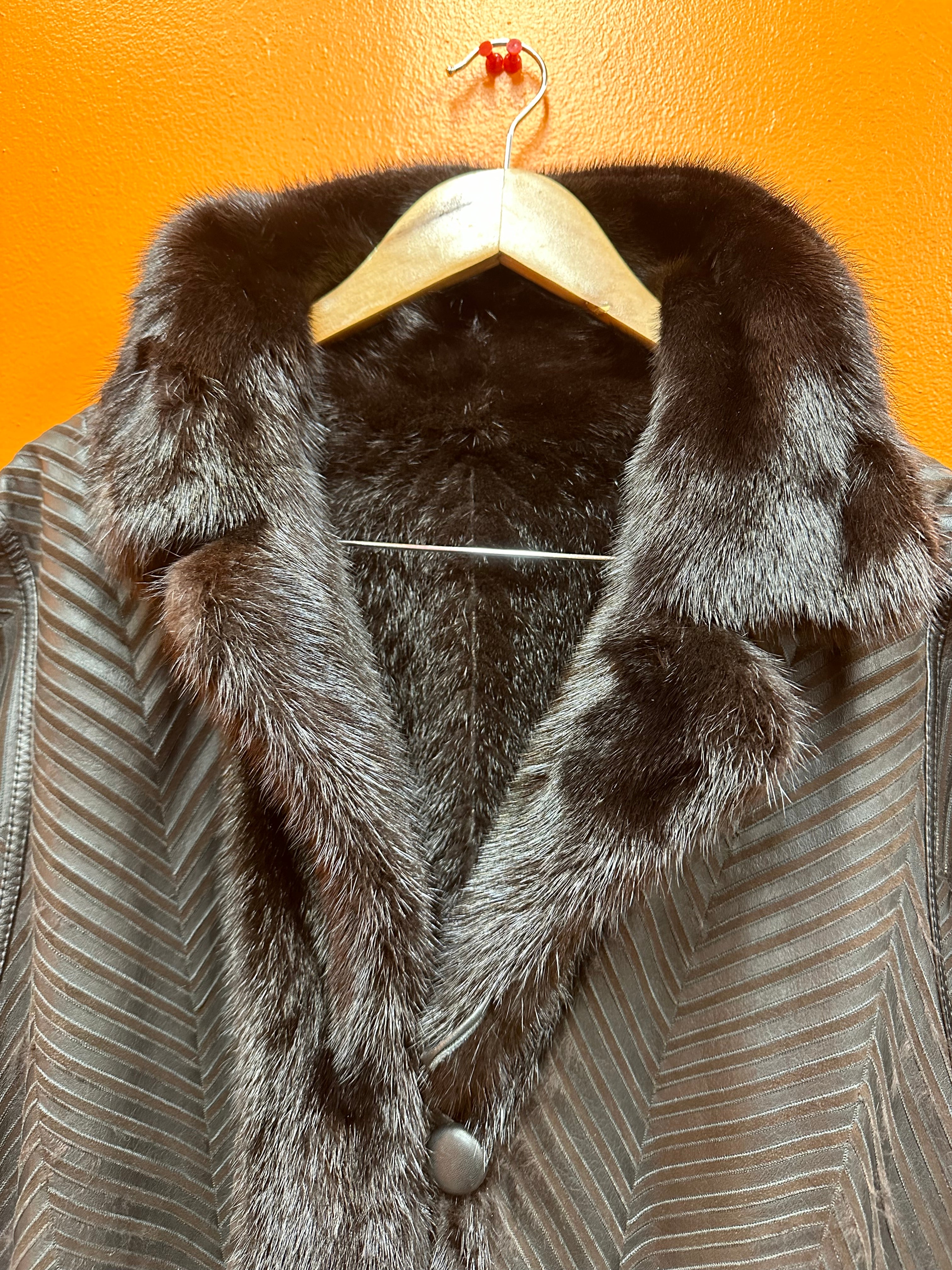 Black Reversible Custom Real Mink Fur Coat