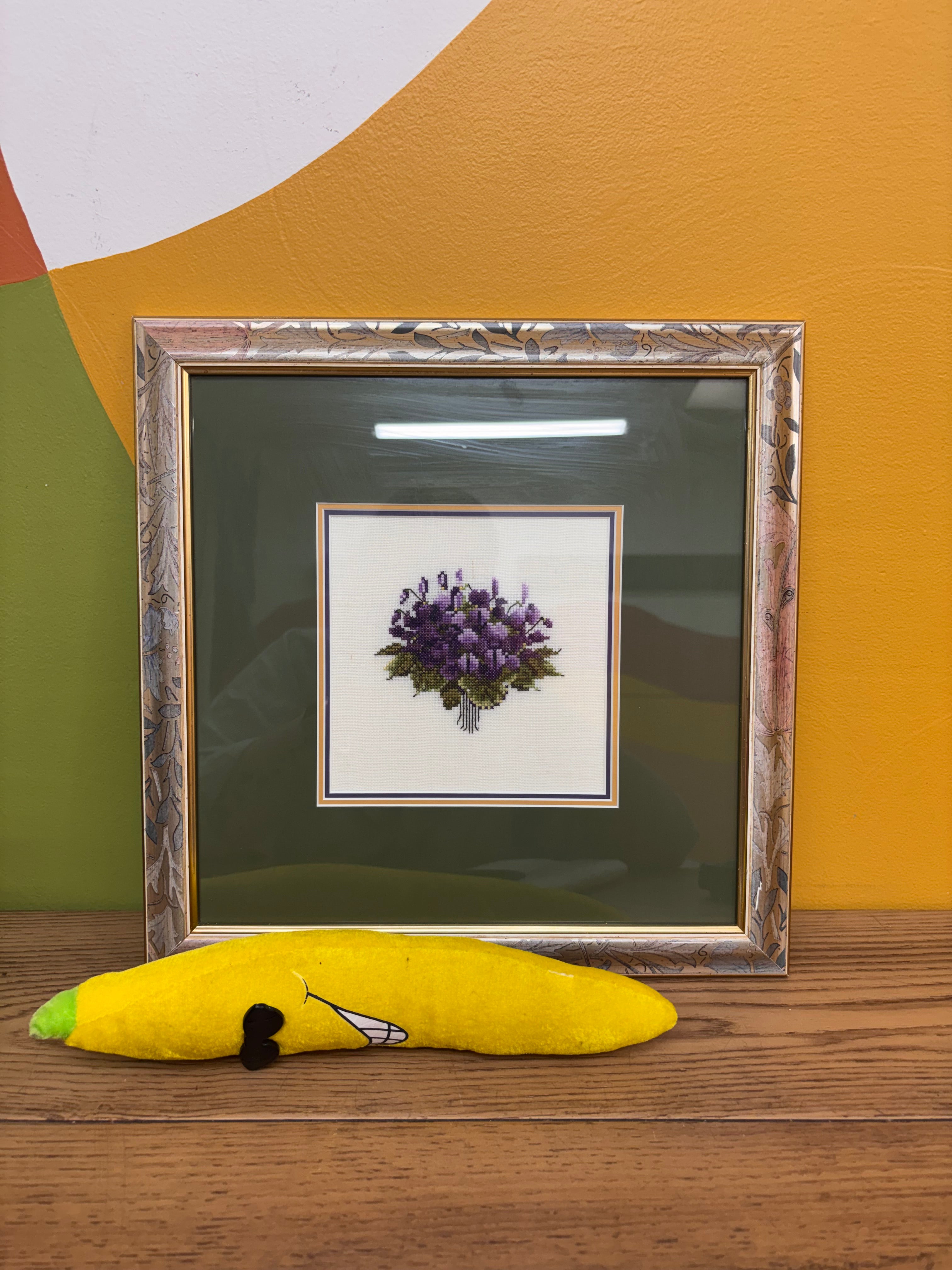 Framed Floral Needlepoint