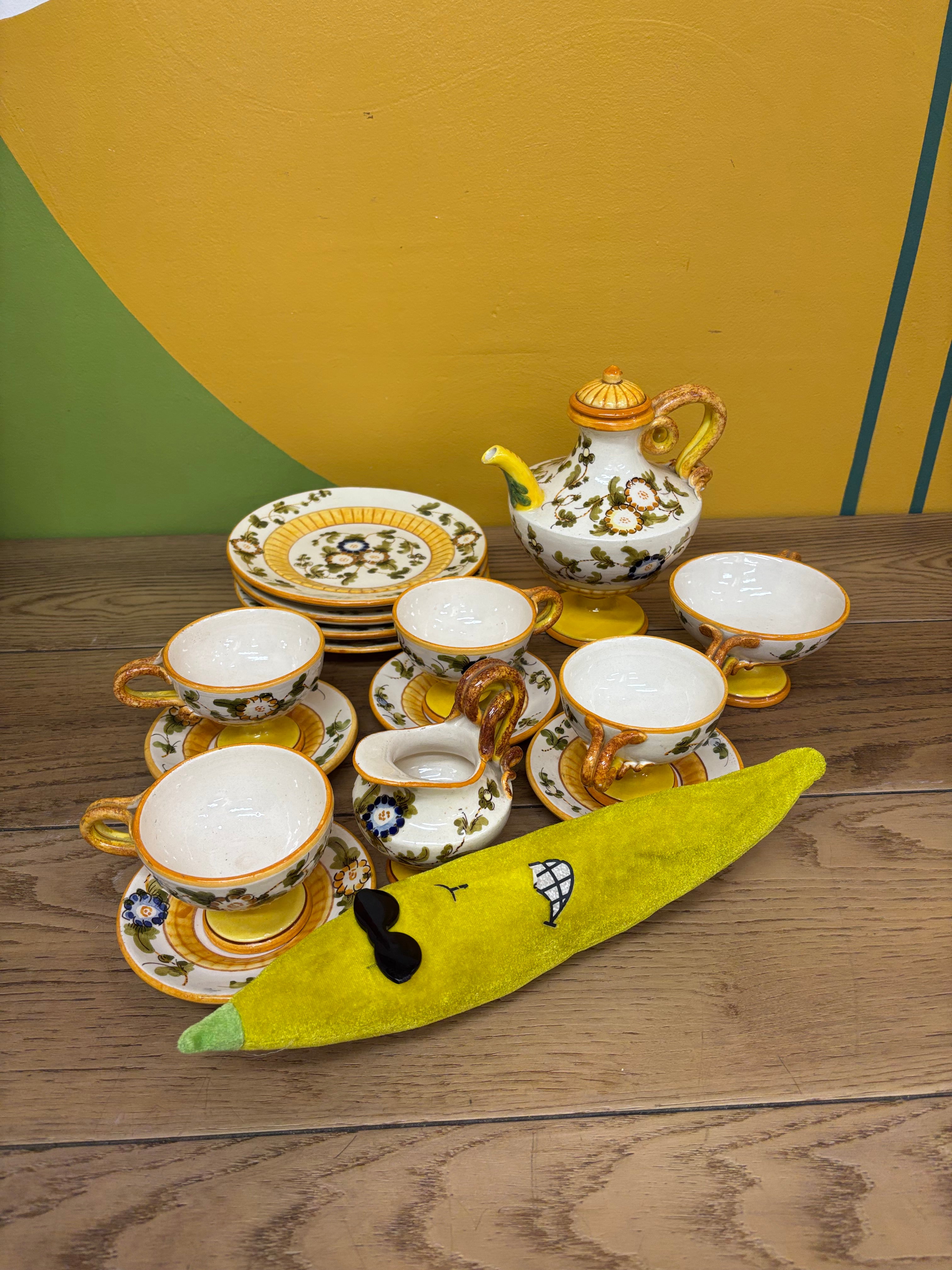 Hand Painted Ceramic Teapot Set