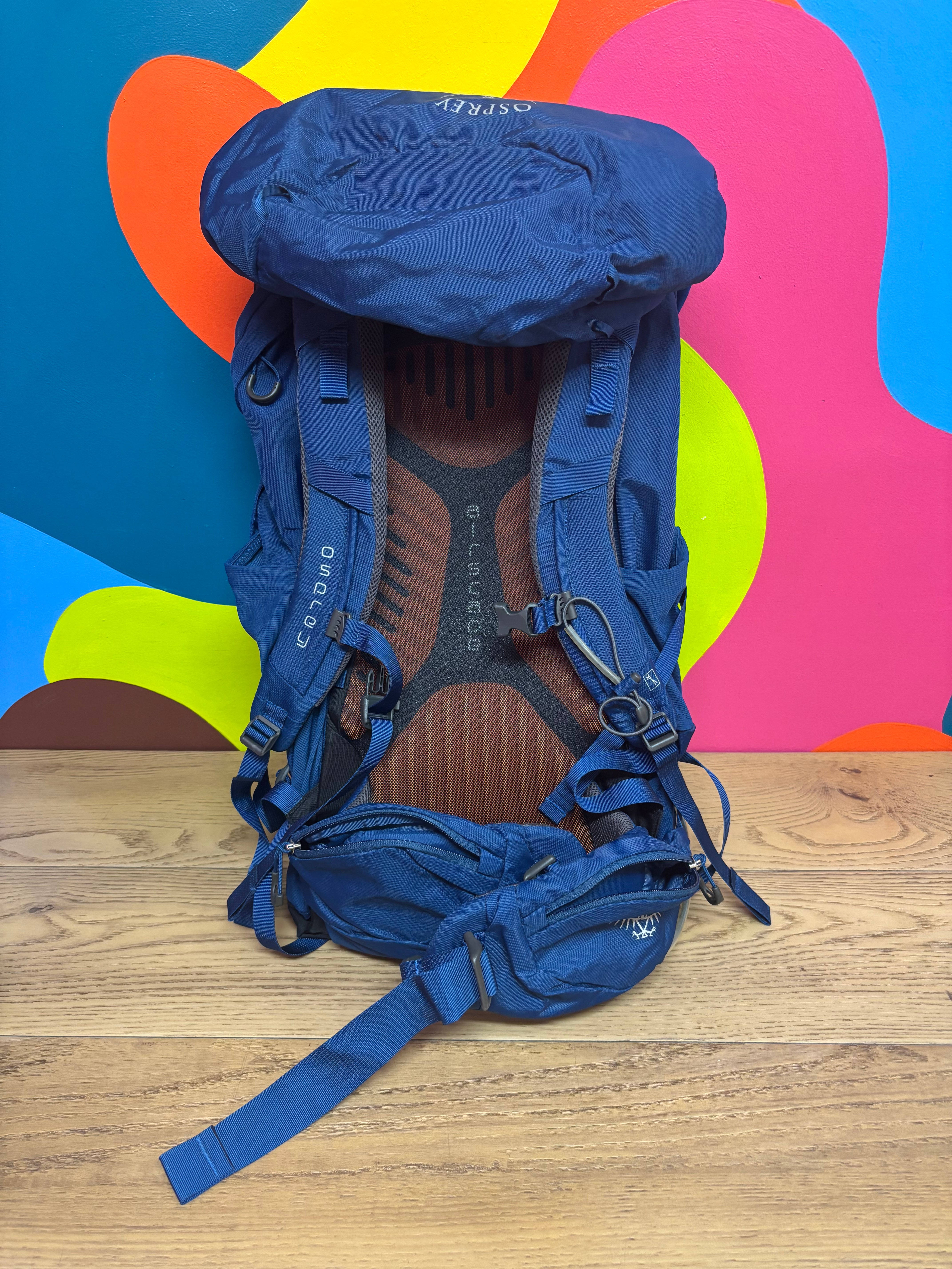 Osprey Blue Kestrel 38 Hiking Backpack
