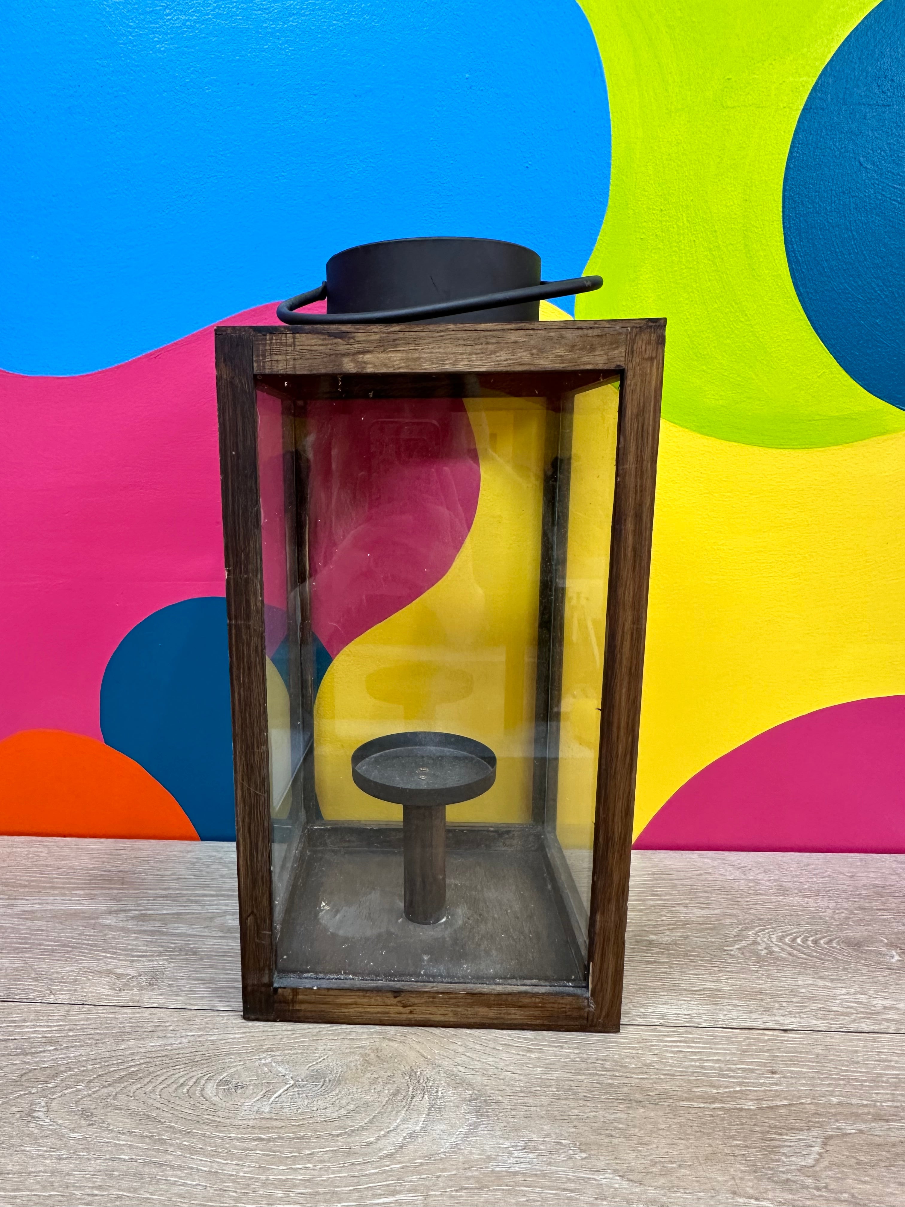 Wooden & Glass Lantern