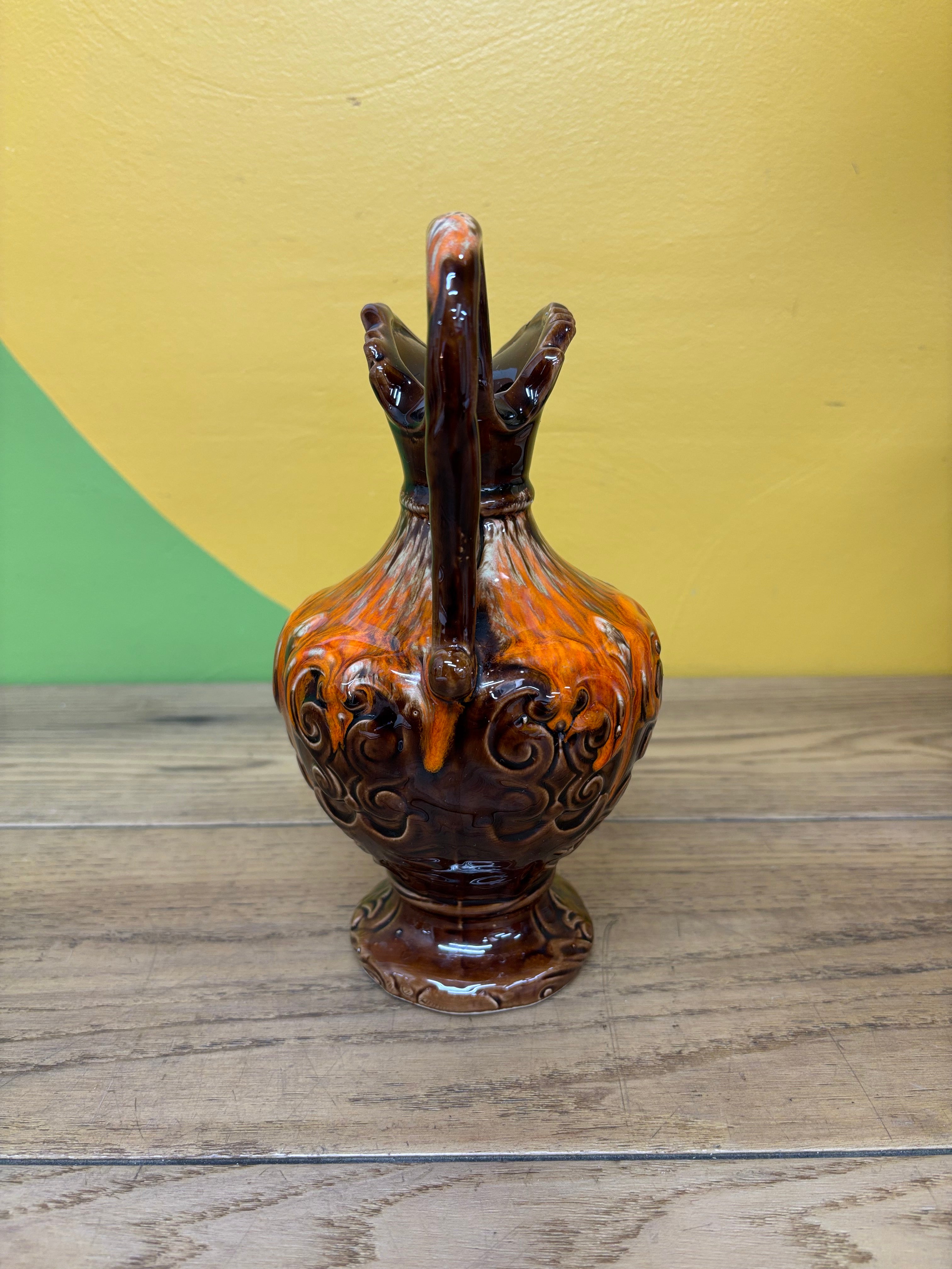 Small Decorative Glazed Pitcher