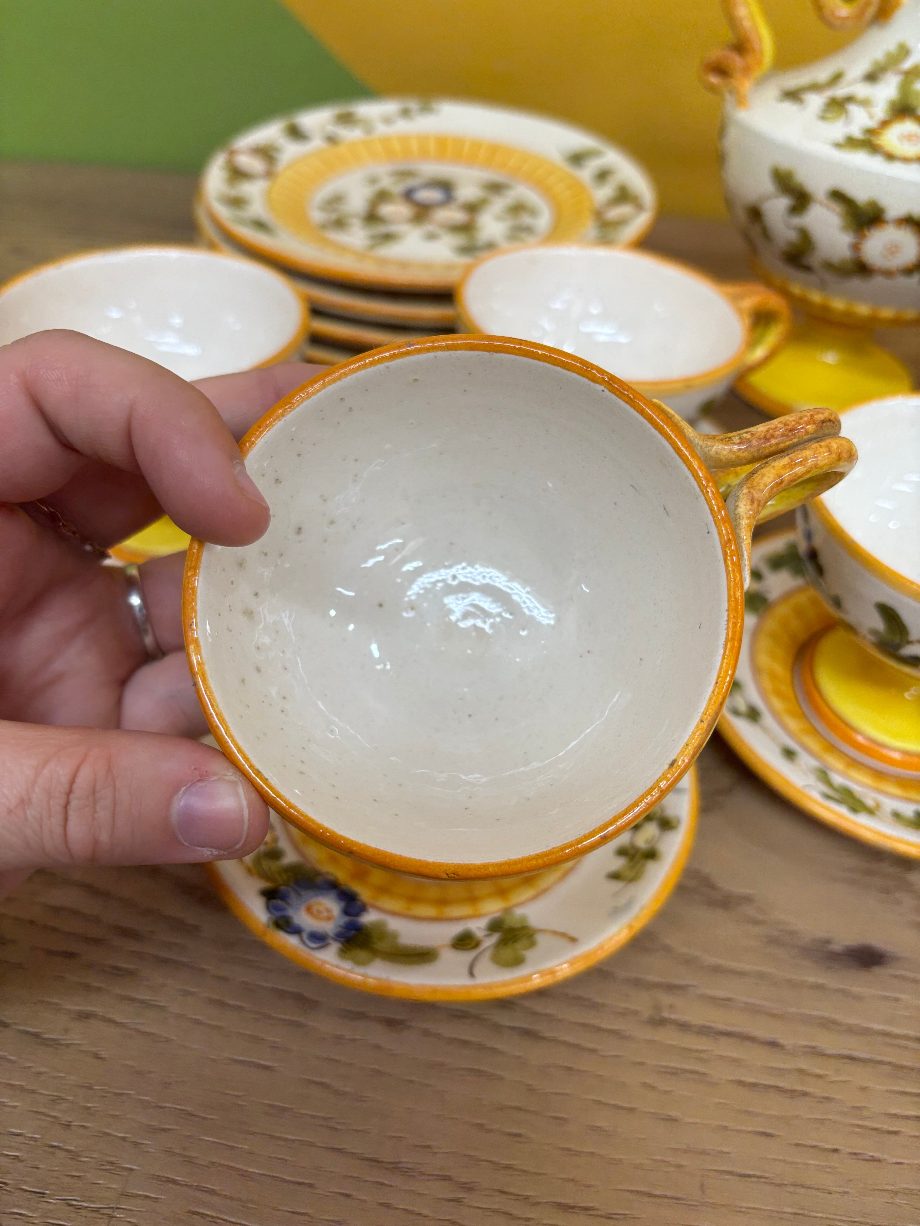 Hand Painted Ceramic Teapot Set