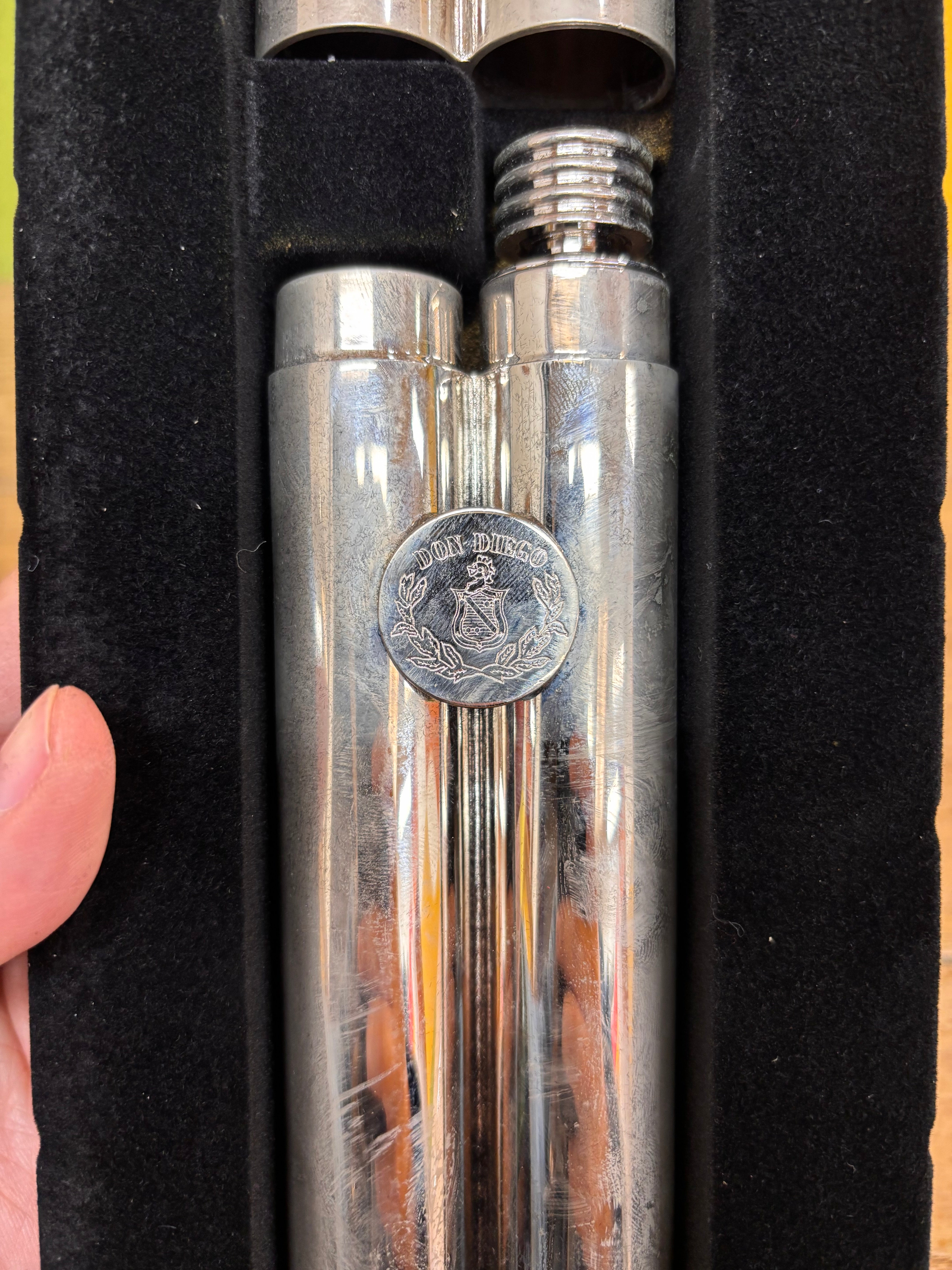 Don Diego Cigar Holder and Flask