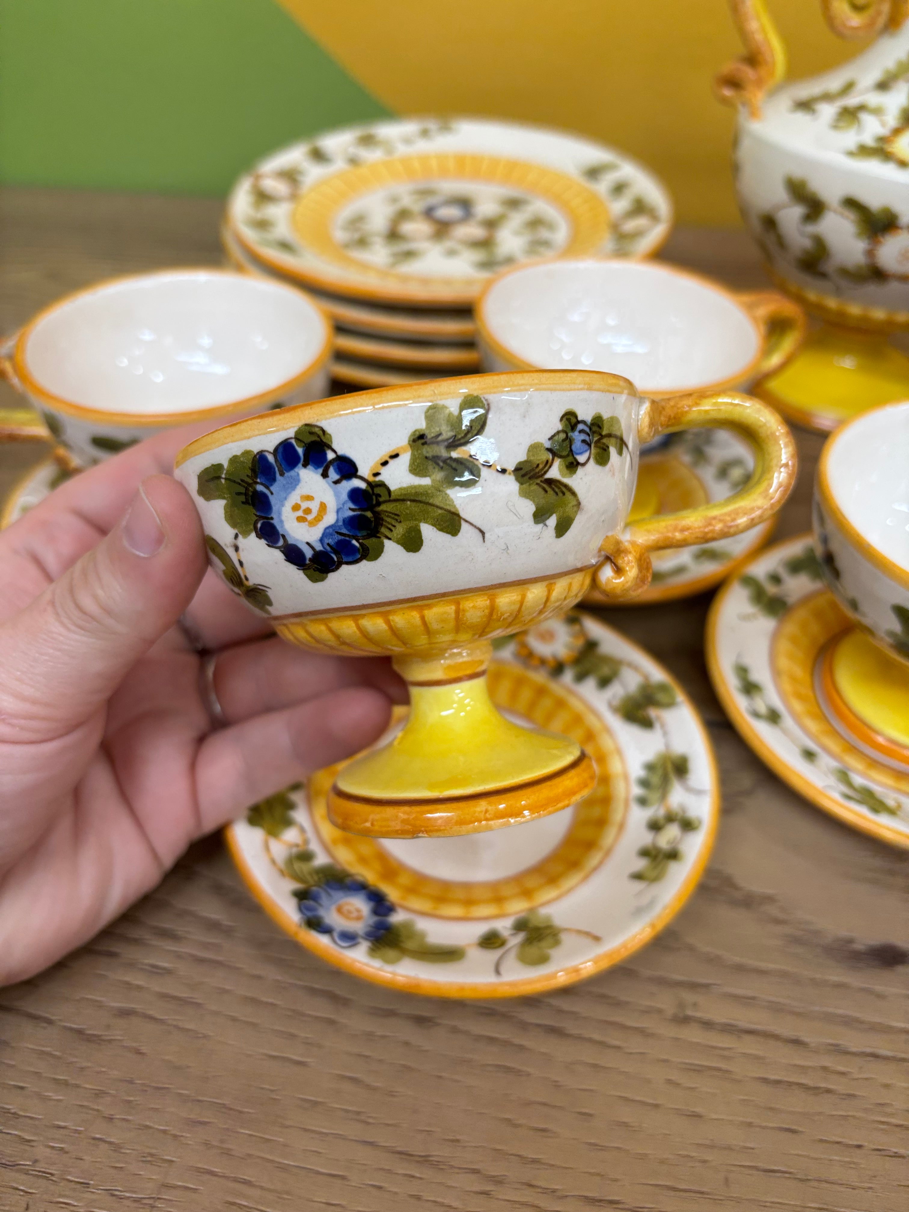 Hand Painted Ceramic Teapot Set