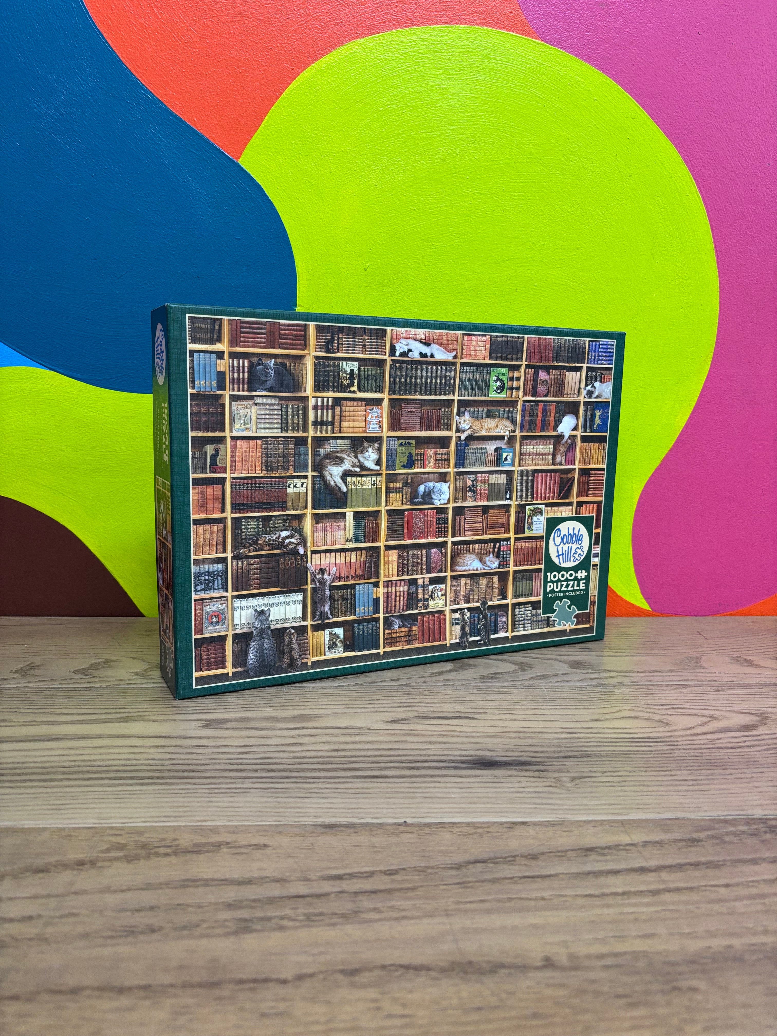 Cobble Hill 1000 Piece Puzzle - Cat Library