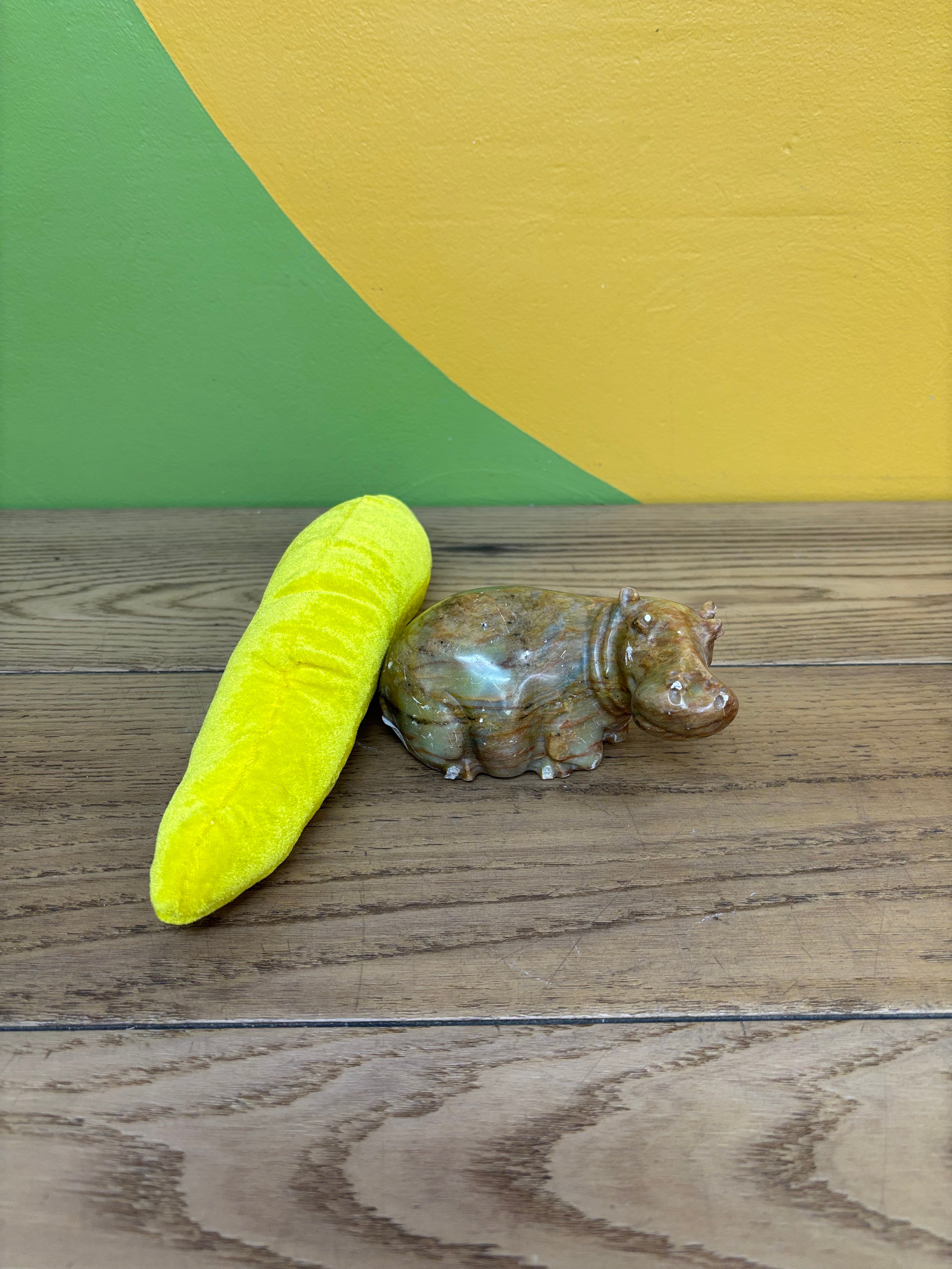 Stone Hippo Figurine
