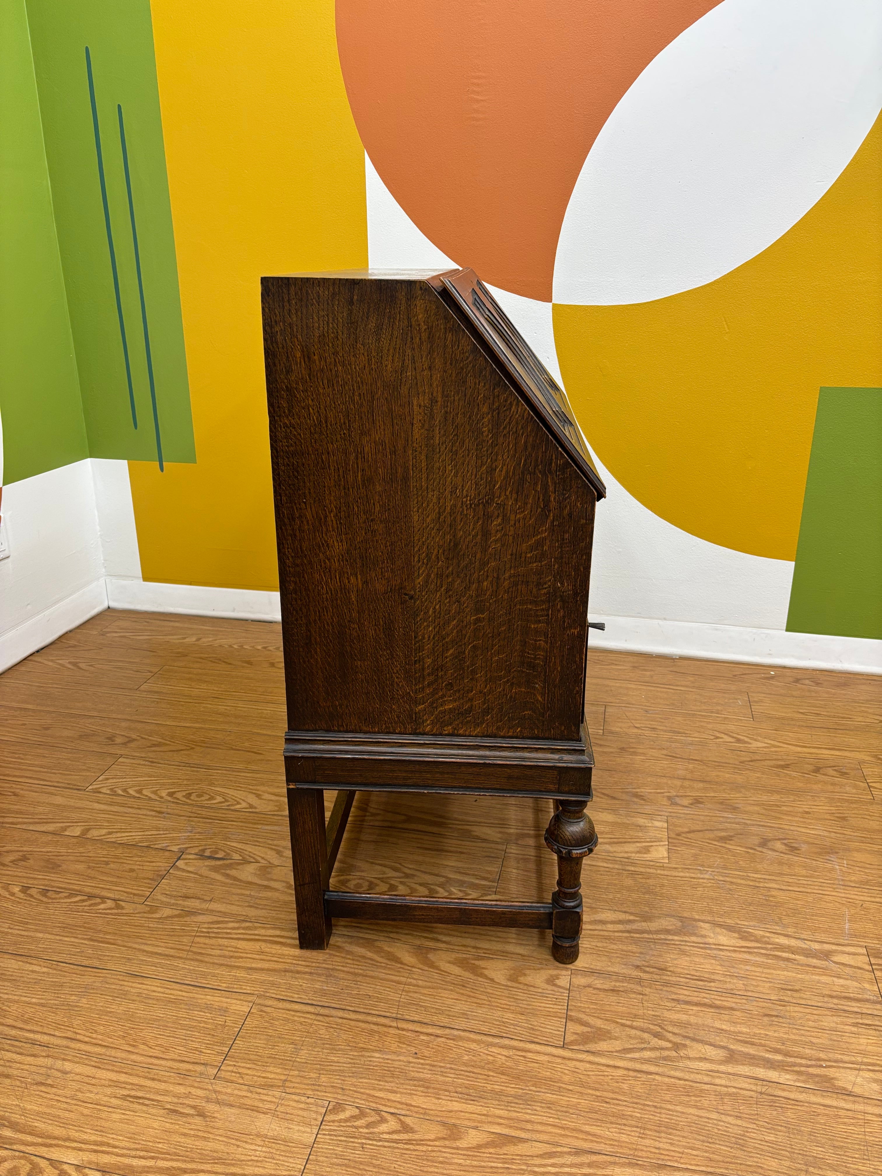 Wood Secretary Desk with Drawers