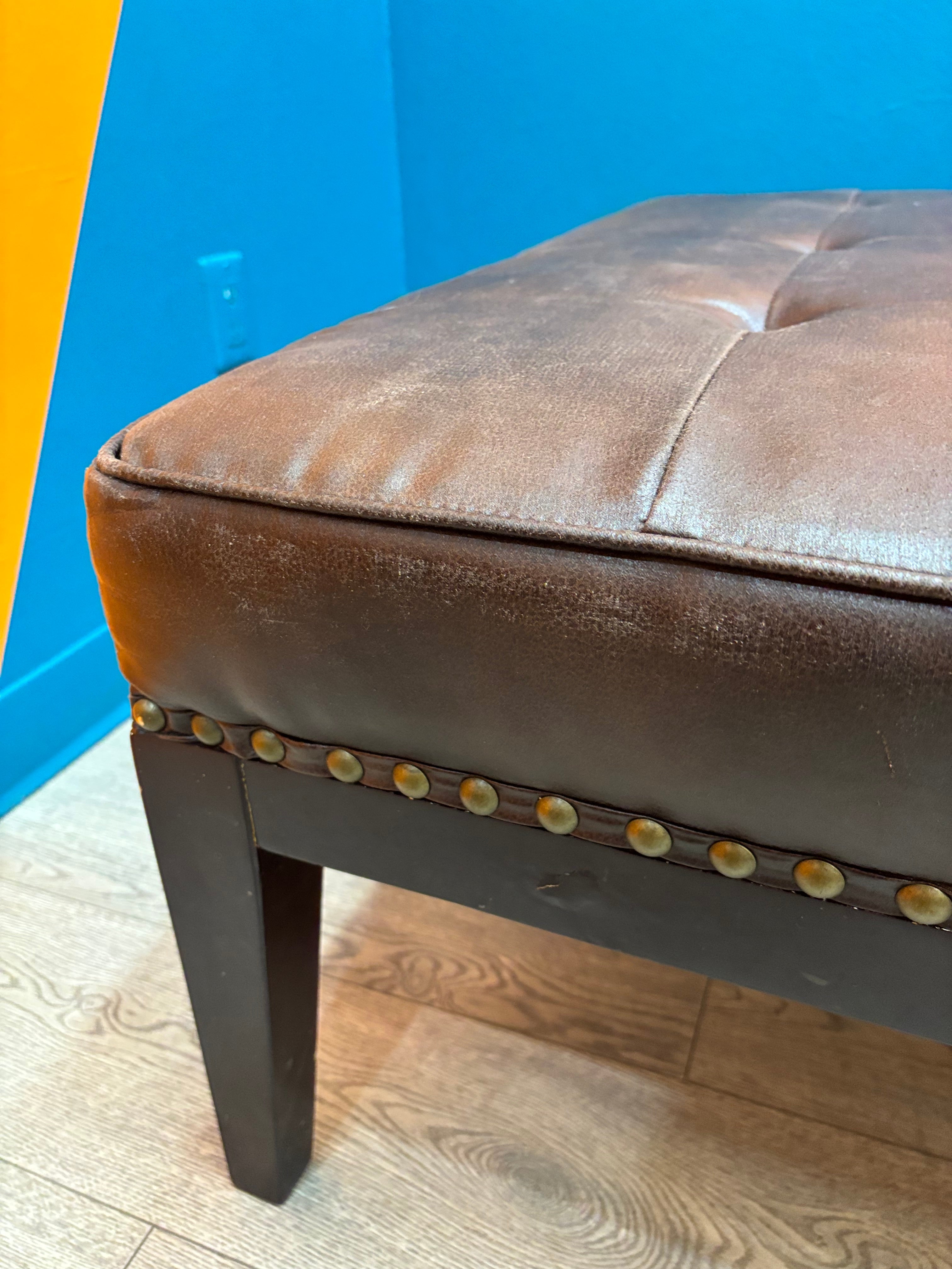 Large Pleather Ottoman