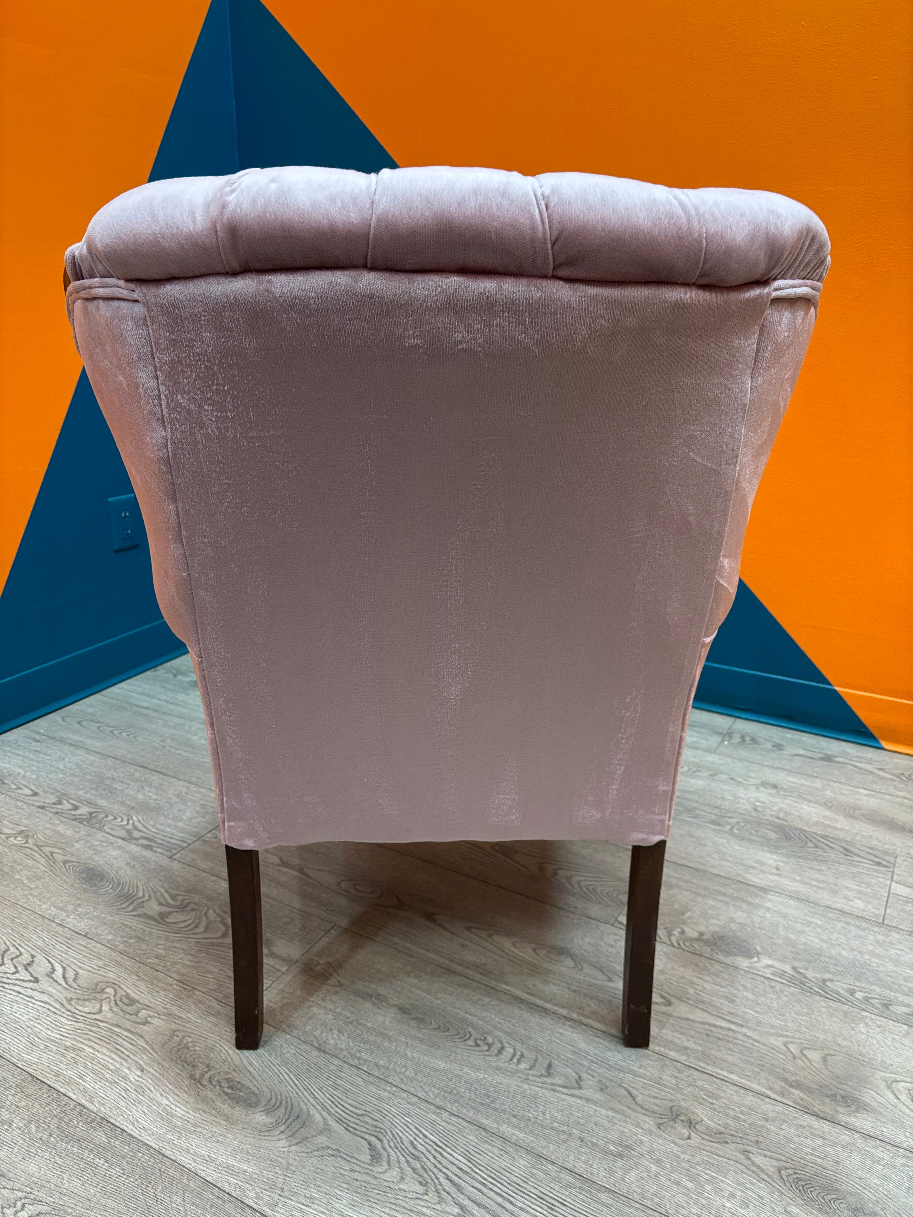 Light Pink Velvet Armchair (2 available)