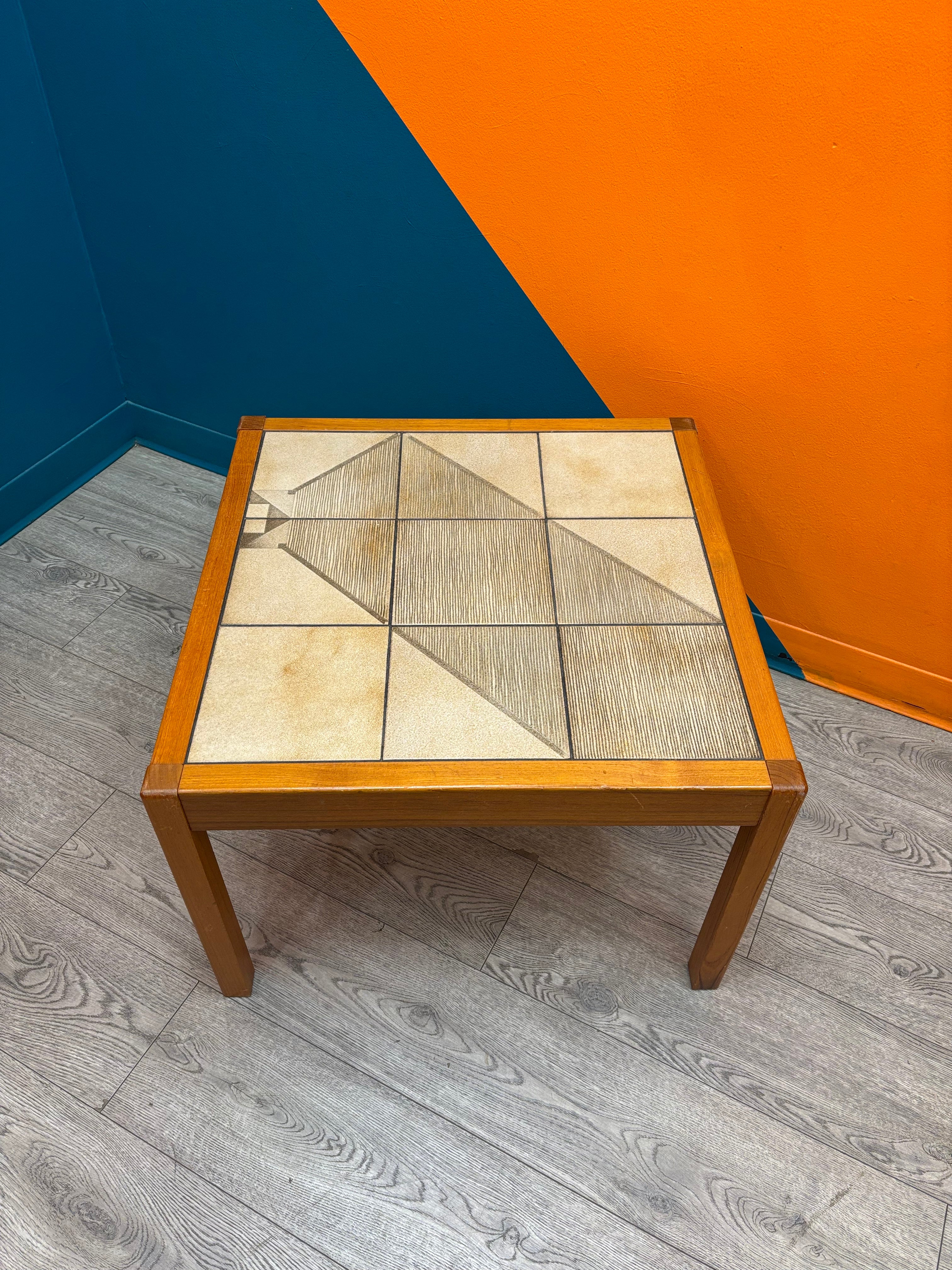Tile Top Wood Side Table (Made in Denmark)