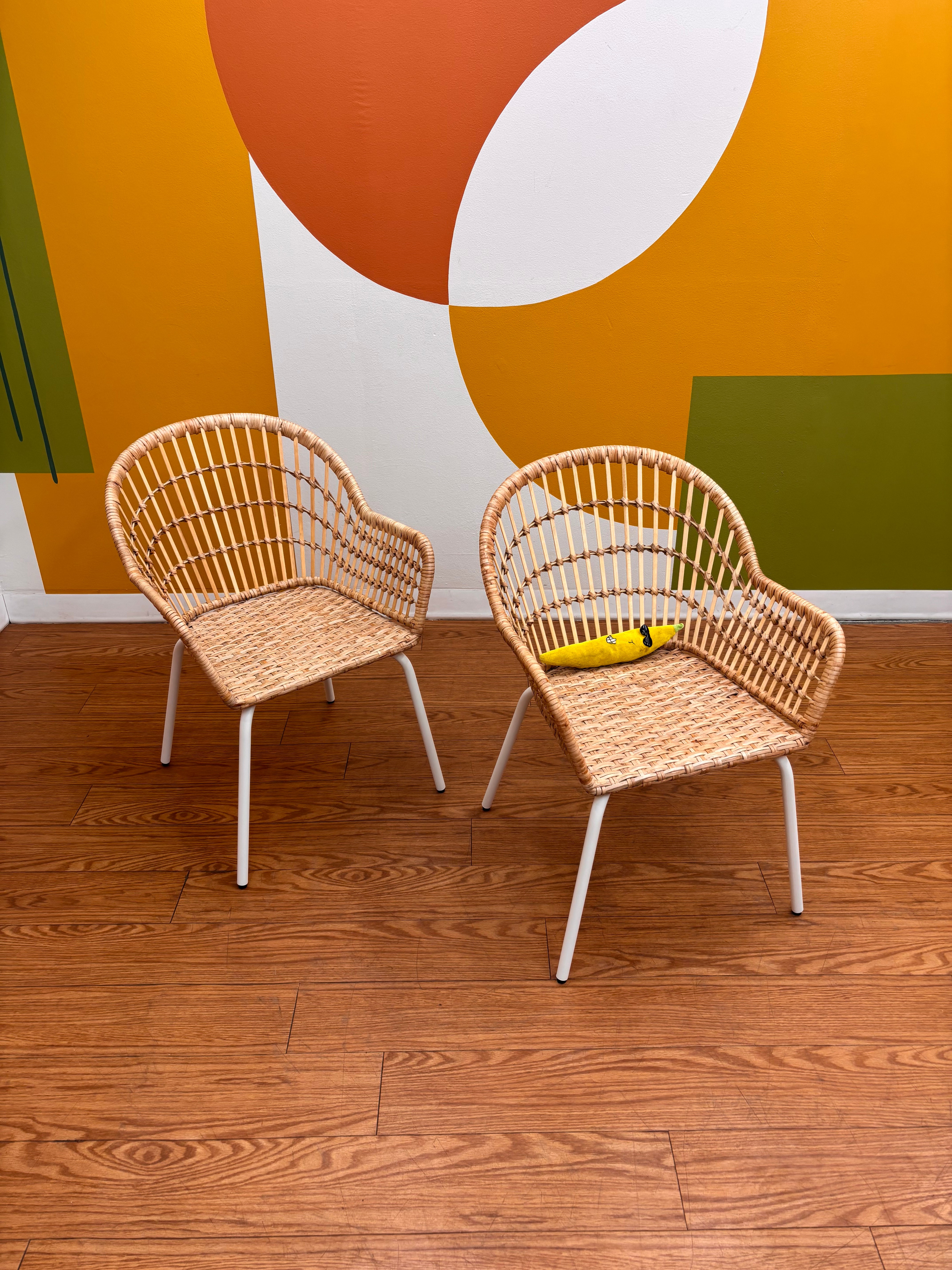 Set of 2 Rattan Armchairs