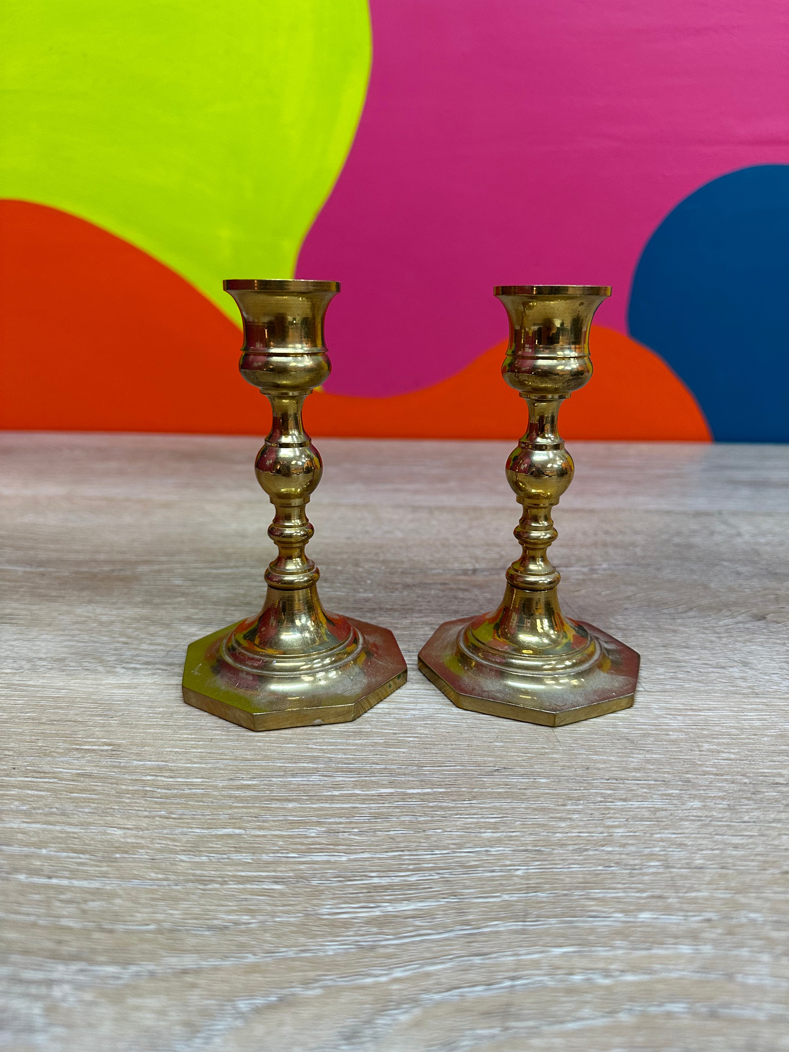 2 Gold Candle Holders