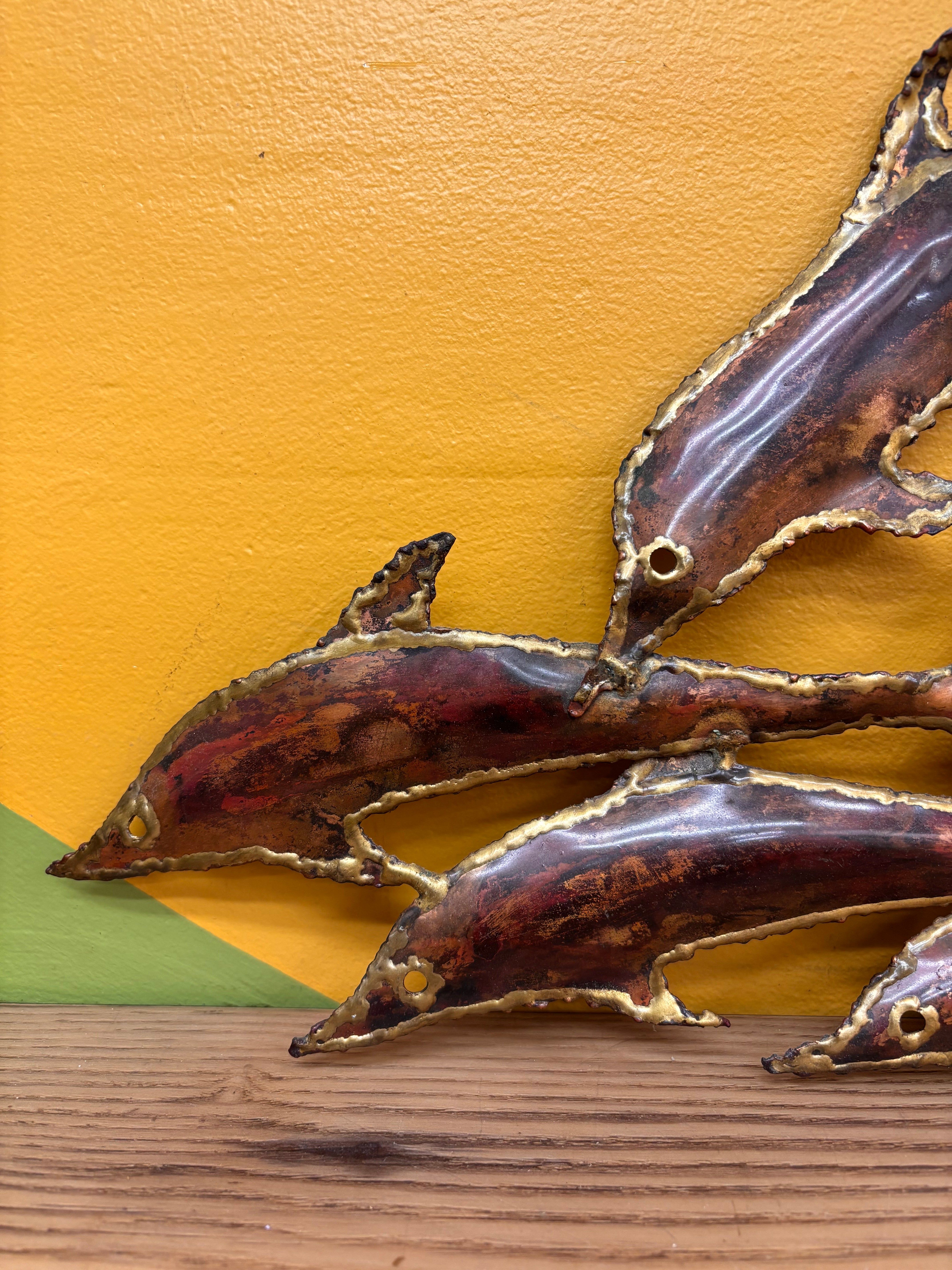 Metal Dolphin Wall Sculpture