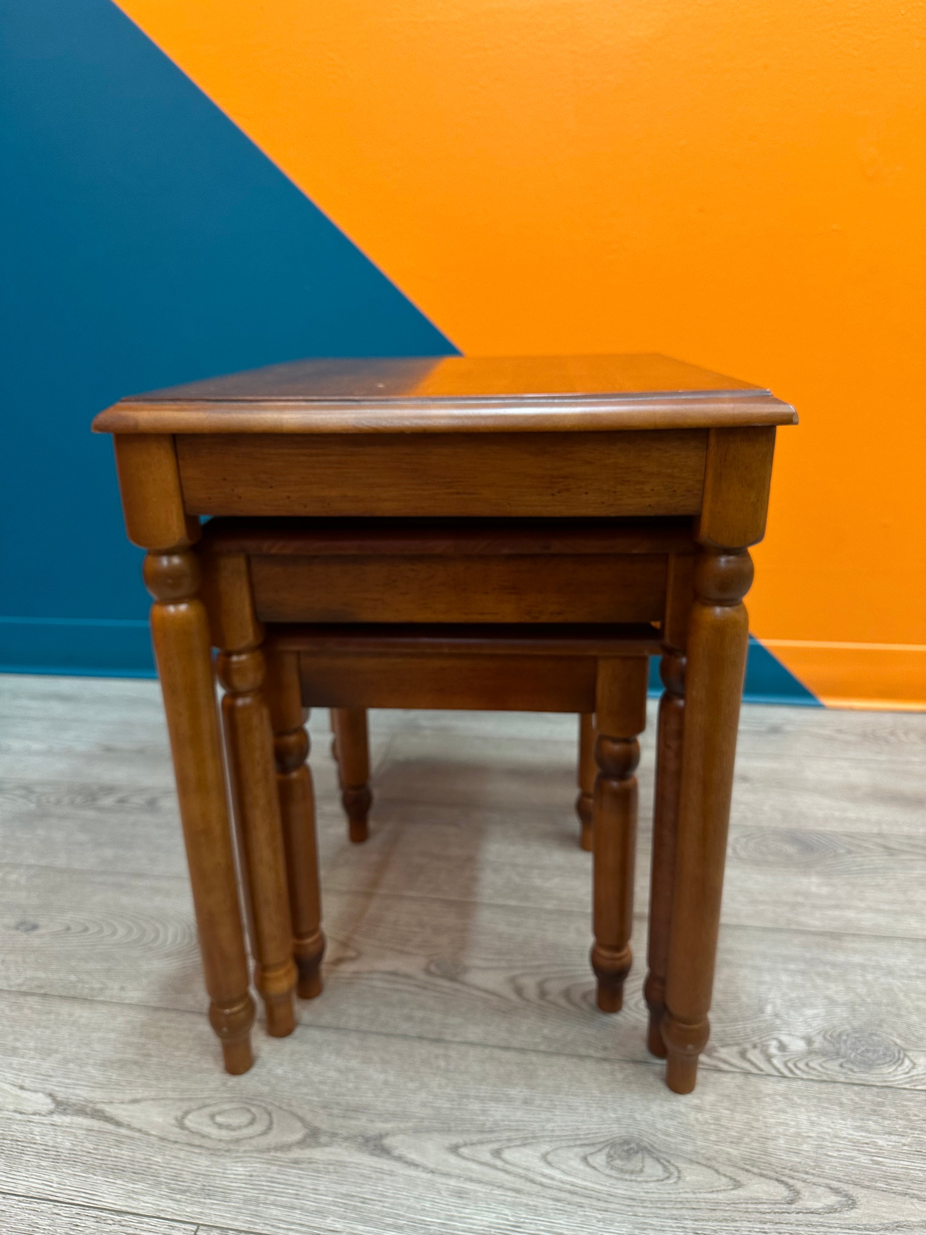 (3) Wooden Nesting Tables