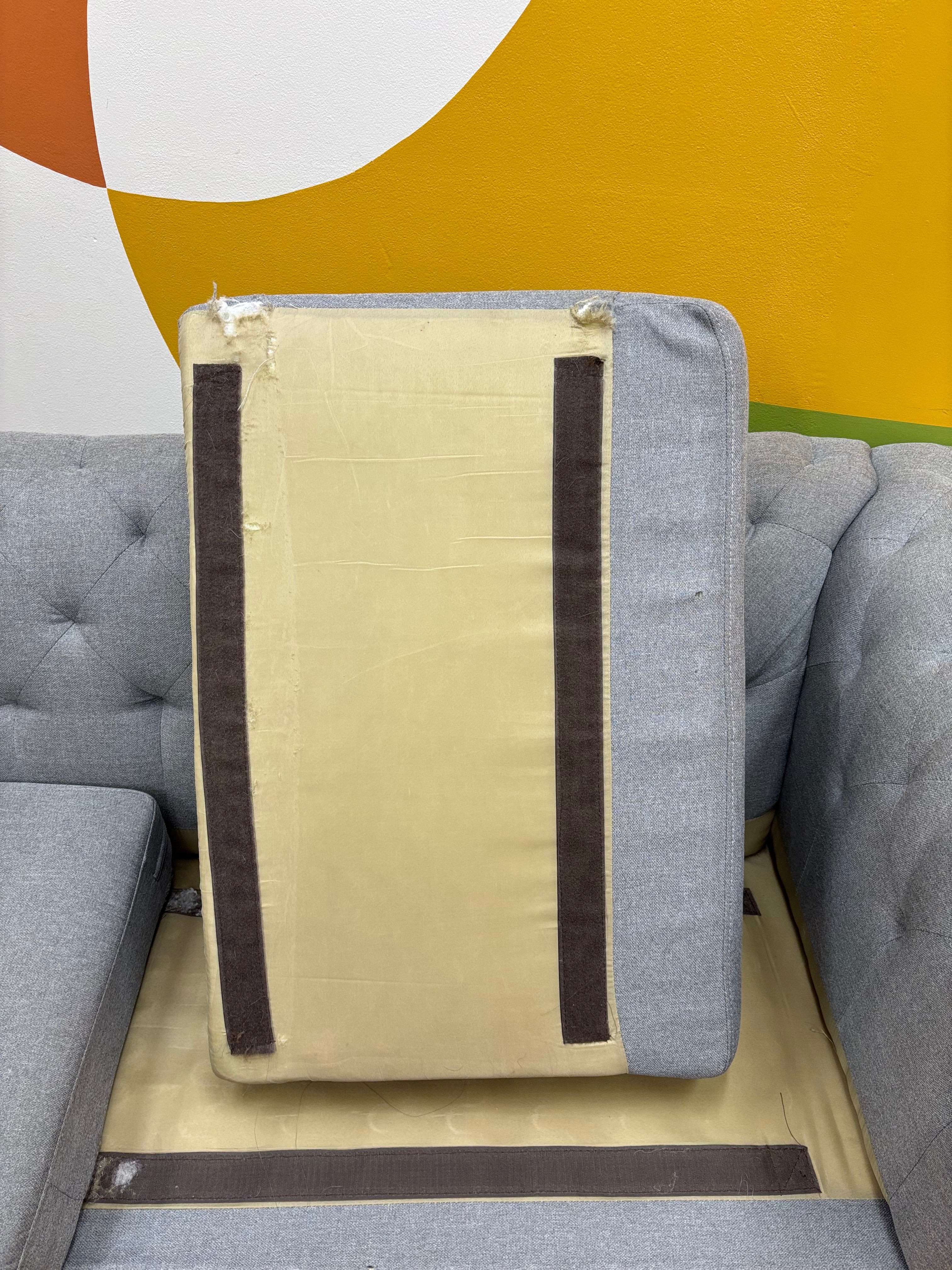 Grey Fabric Loveseat