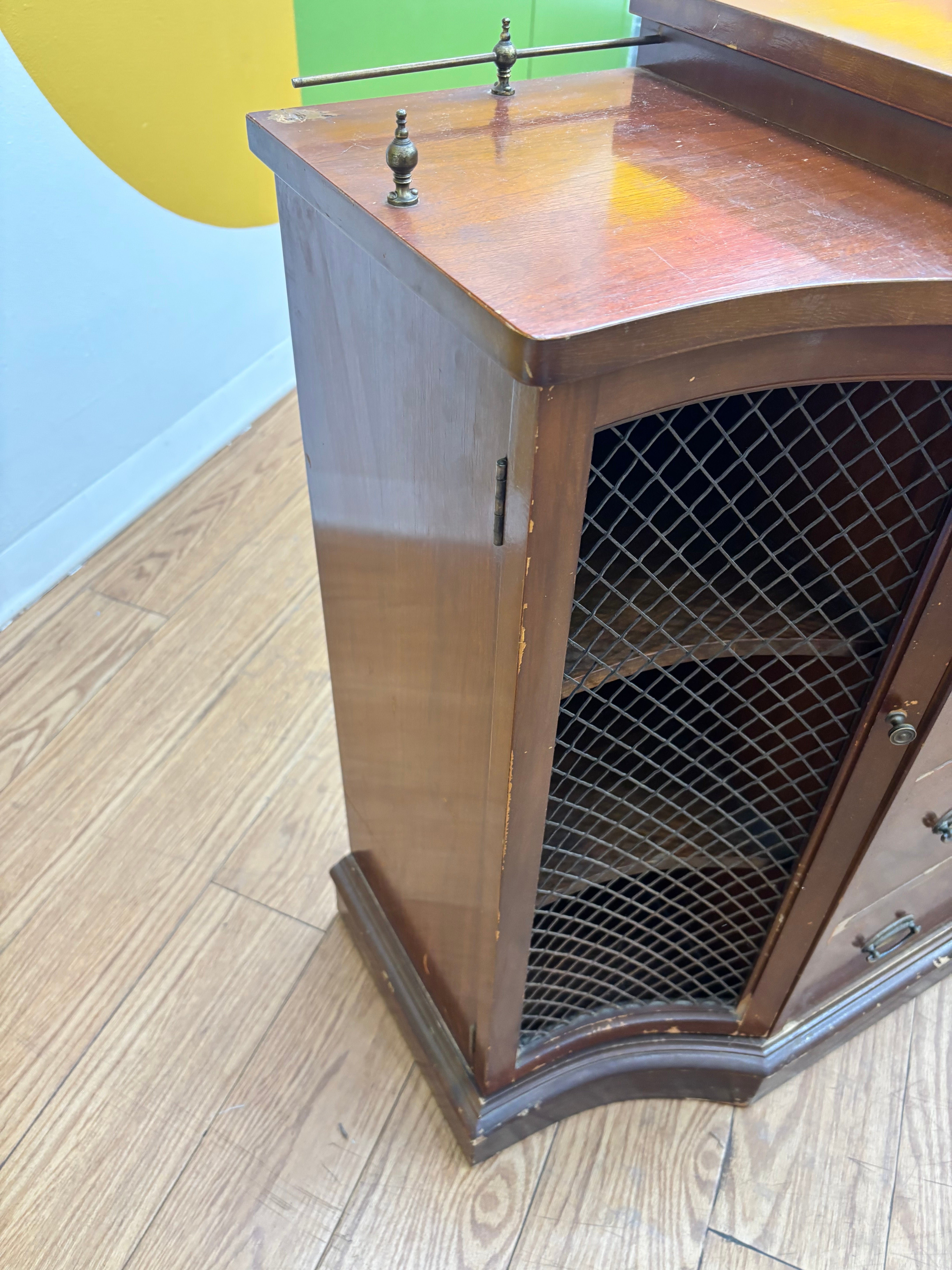Wood Cabinet with Drop Down Drawer