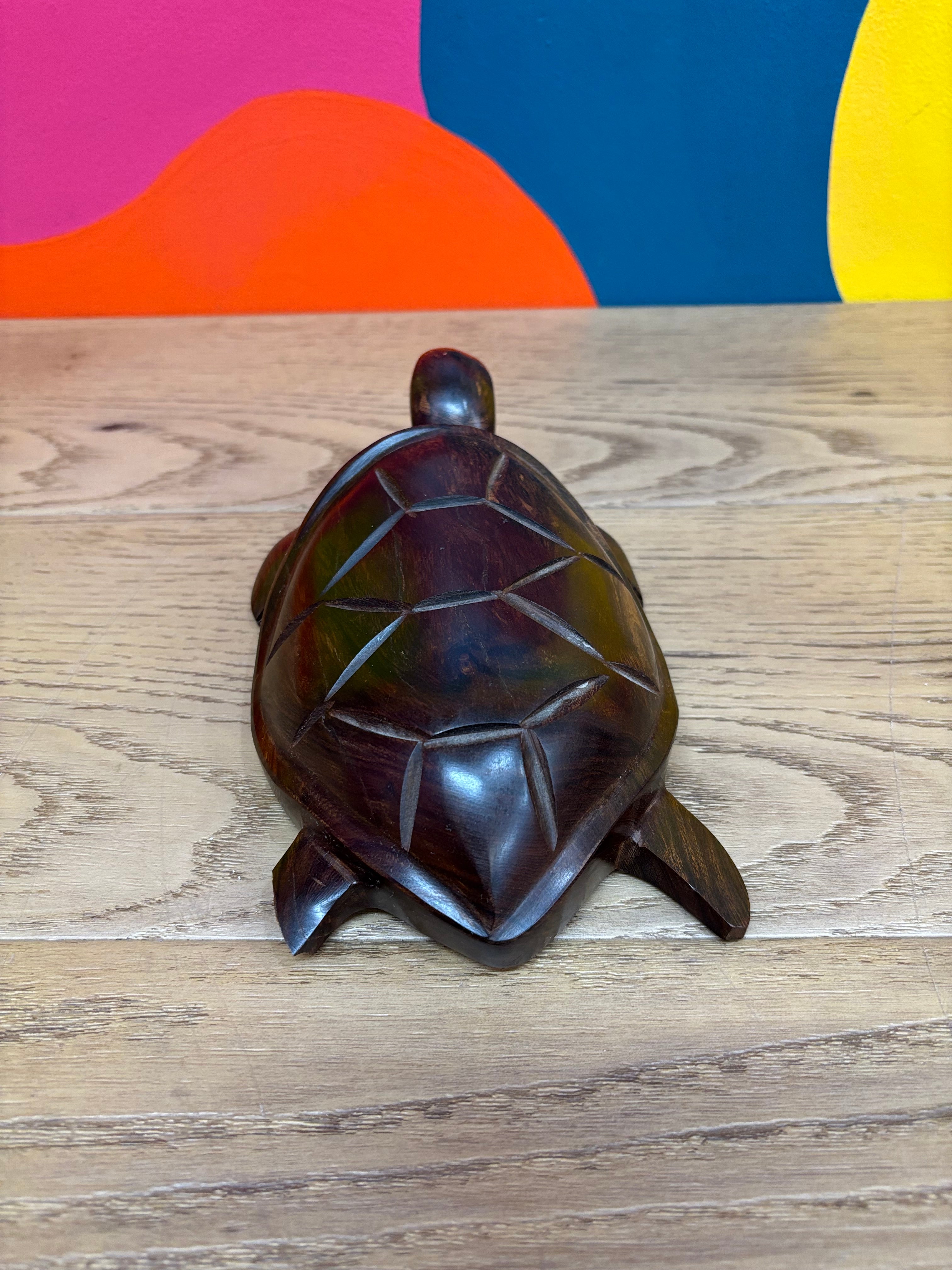 Hand Carved Wooden Turtle